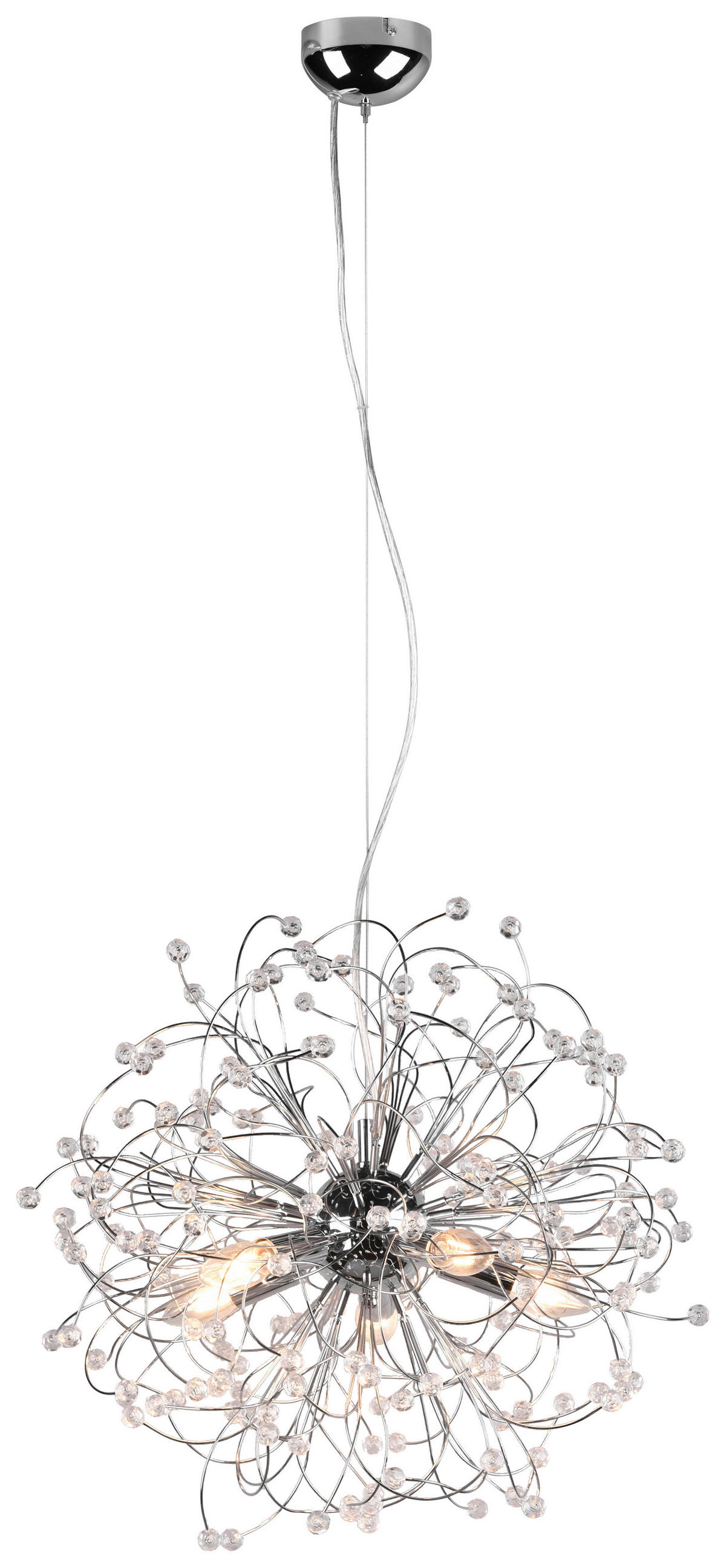 Reality Pendelleuchte GLORIA R31315006 Chrom Metall H/D: ca. 150x55 cm E14 5 Brennstellen Gloria - Chrom (55,00/150,00cm) - Reality