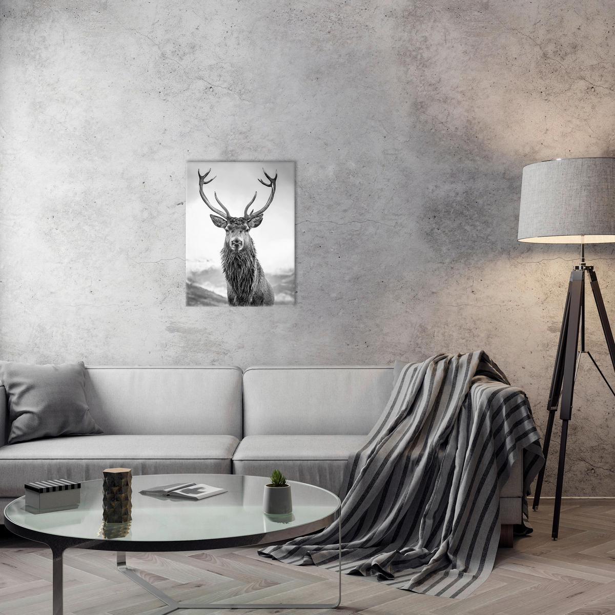 Bönninghoff Keilrahmenbild Hirschkopf B/H/L: ca. 46x2x61 cm Keilrahmenbild 46x61cm - (61,00/46,00/2,00cm) - Bönninghoff