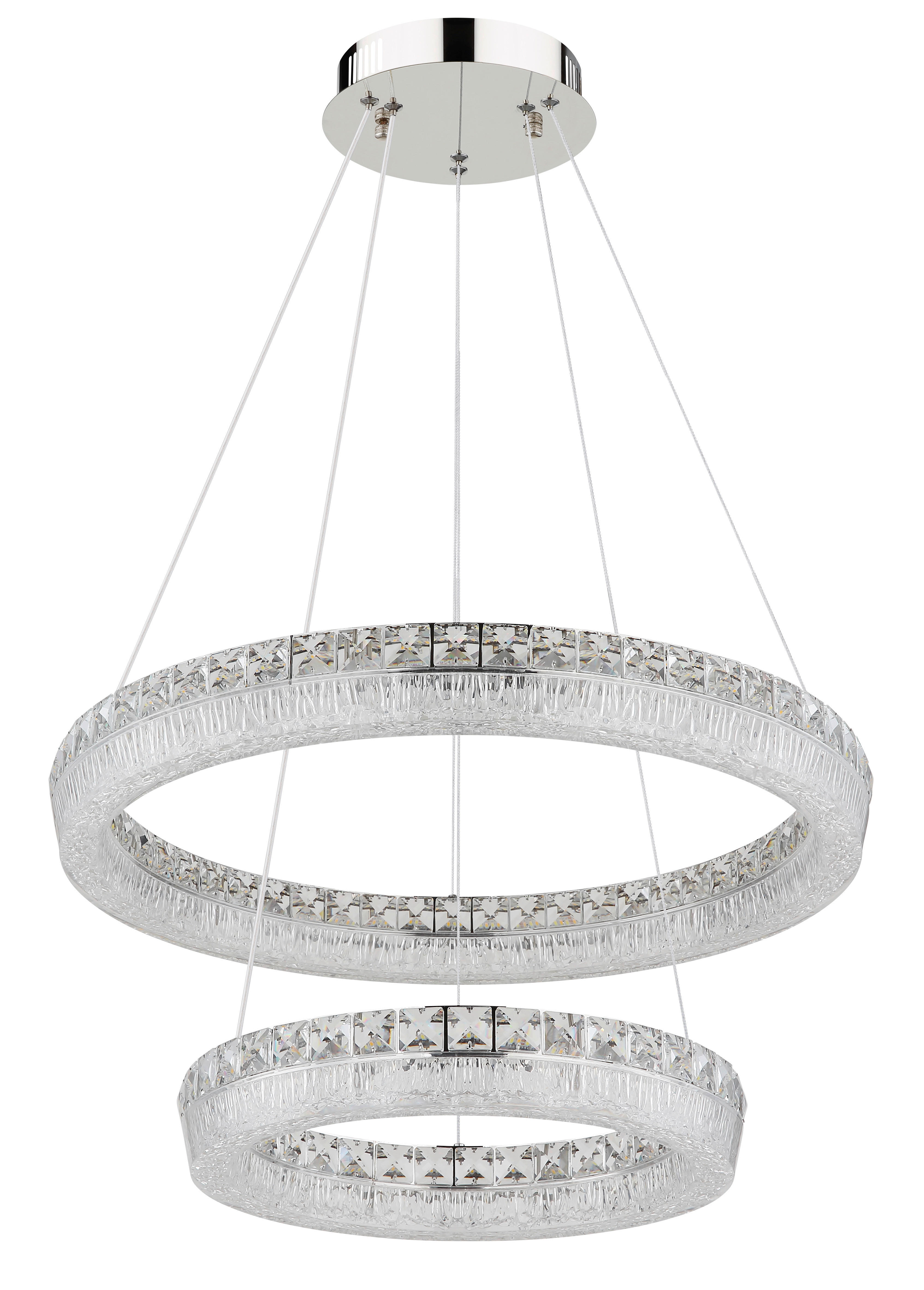 GLOBO Hängeleuchte klar Chrom Metall Acryl Glas H/D: ca. 120x60 cm 1.0 Brennstellen Laurel - klar/Chrom (60,00/120,00cm) - GLOBO