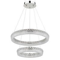 GLOBO Hängeleuchte klar Chrom Metall Acryl Glas H/D: ca. 120x60 cm 1.0 Brennstellen Laurel - klar/Chrom (60,00/120,00cm) - GLOBO