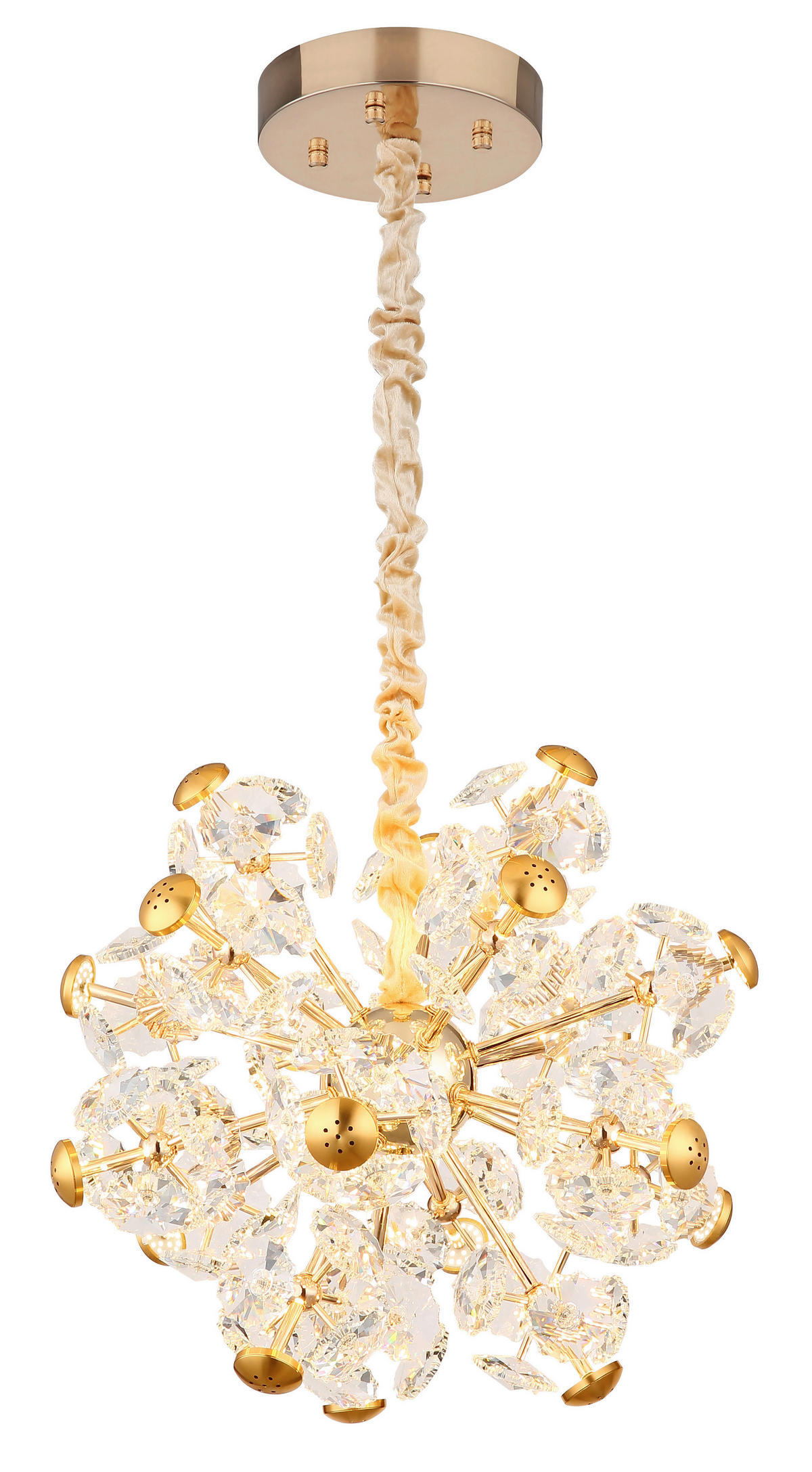 GLOBO Pendelleuchte gold klar Glas Metall H/D: ca. 125x50 cm 1.0 Brennstellen Floriella - gold/klar (50,00/125,00cm) - GLOBO