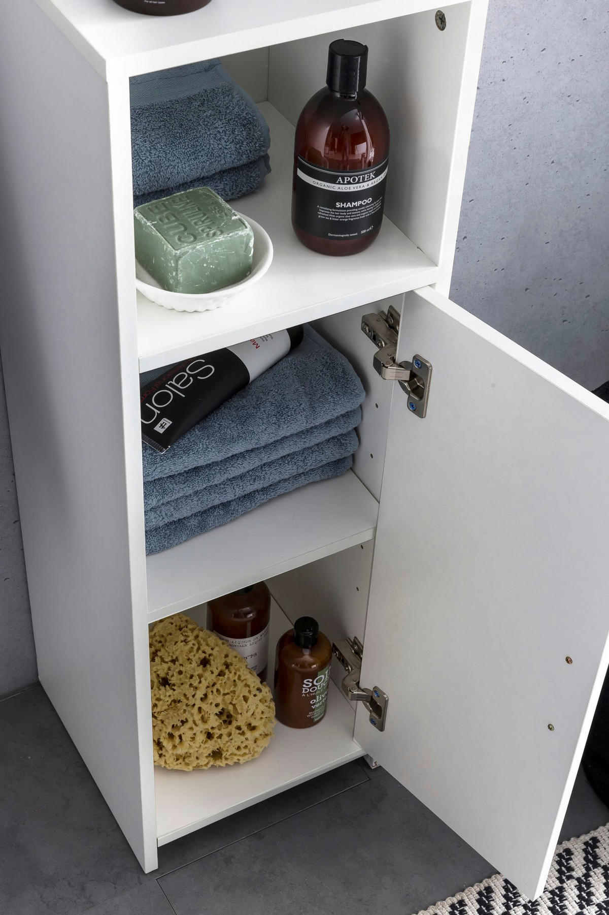 Badkommode weiß B/H/T: ca. 30x96x30 cm Badschrank - weiß (30,00/96,00/30,00cm) - Wohnling