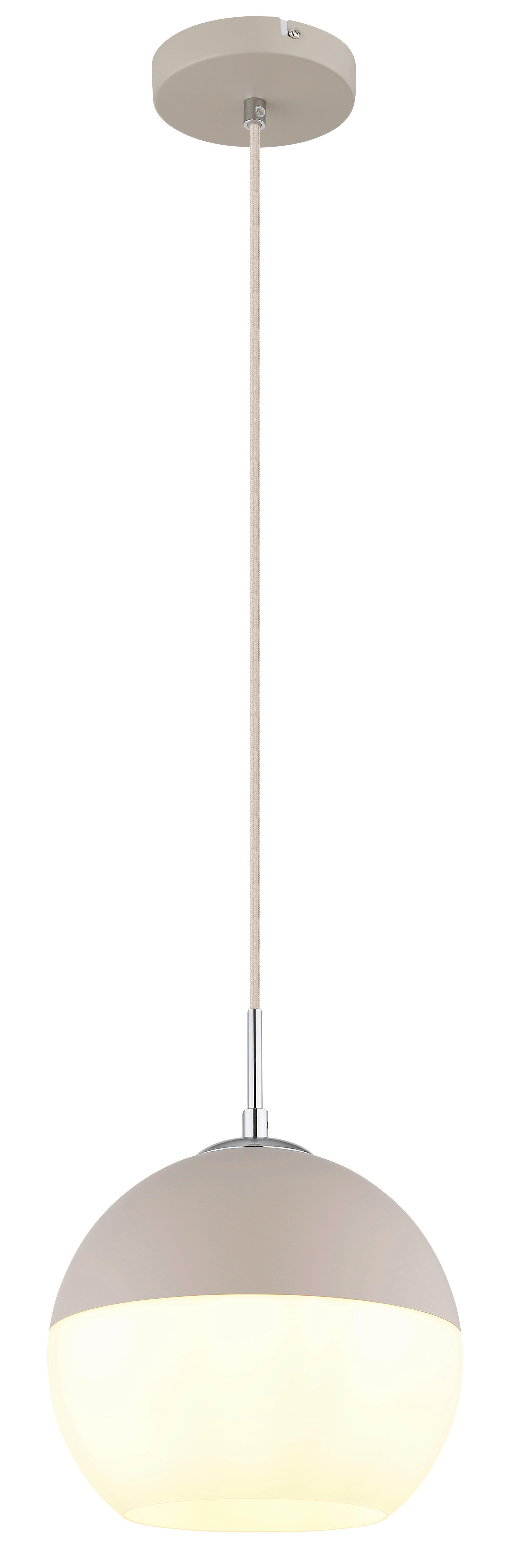 GLOBO Pendelleuchte weiß sand Opal Textil Metall Glas H/D: ca. 120x25 cm E27 1 Brennstellen RAGUSA - sand/weiß (25,00/120,00cm) - GLOBO