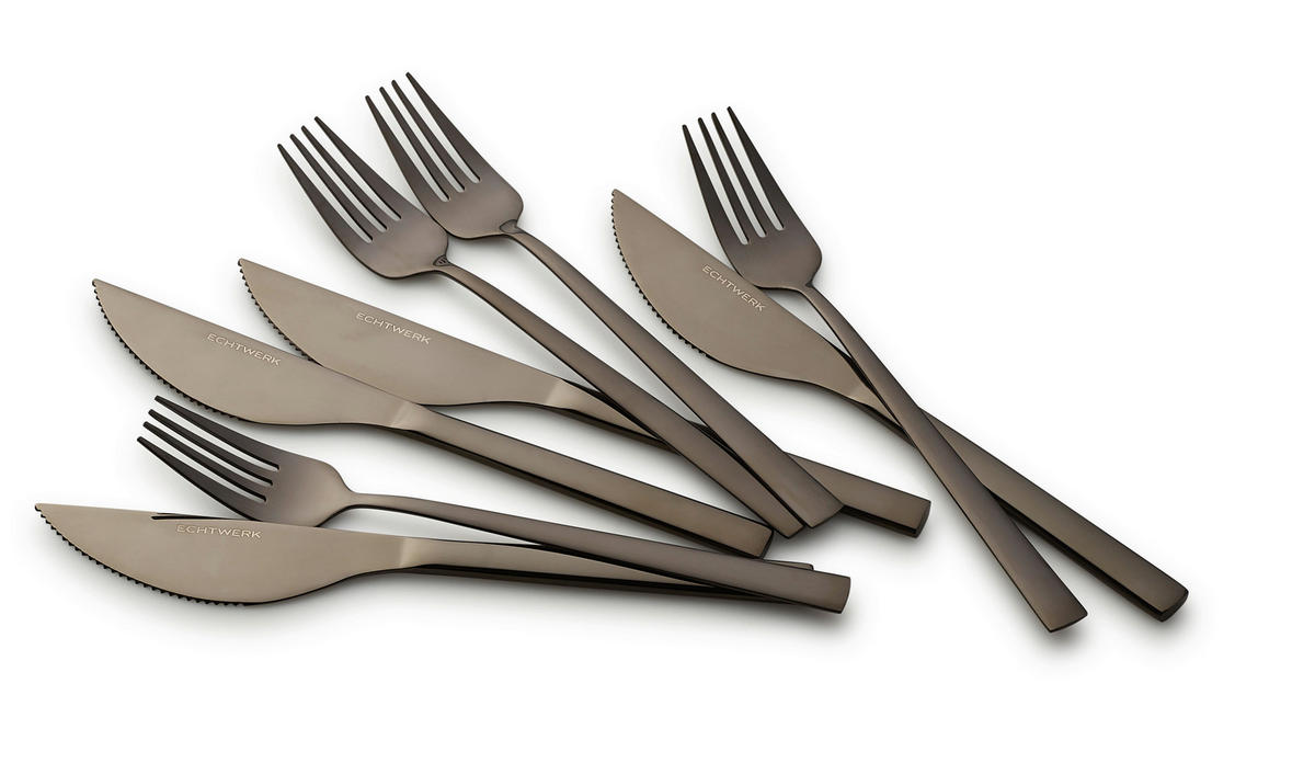 ECHTWERK Besteckset schwarz Edelstahl 8 tlg. Pizzabesteckset_8tlg. - schwarz (28,00/26,20/2,50cm) - ECHTWERK
