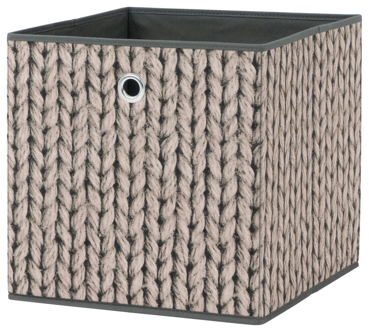 Motivbox Wolle anthrazit B/H/T: ca. 32x32x32 cm Wolle - beige/anthrazit (32,00/32,00/32,00cm)