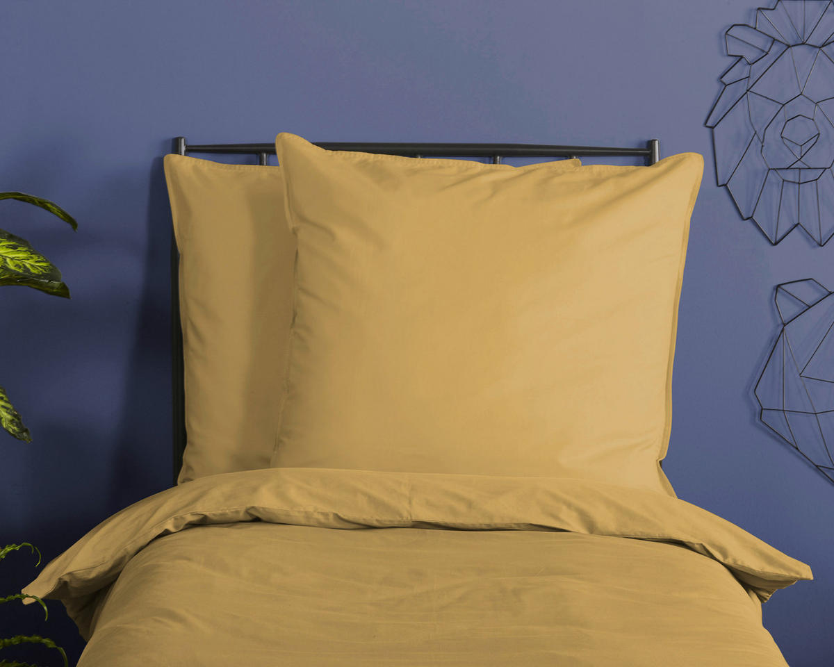 Bettwäsche ocker Baumwolle B/L: ca. 135x200 cm Bettwäsche-Baumwolle-Satin - ocker (135,00/200,00cm) - HIP