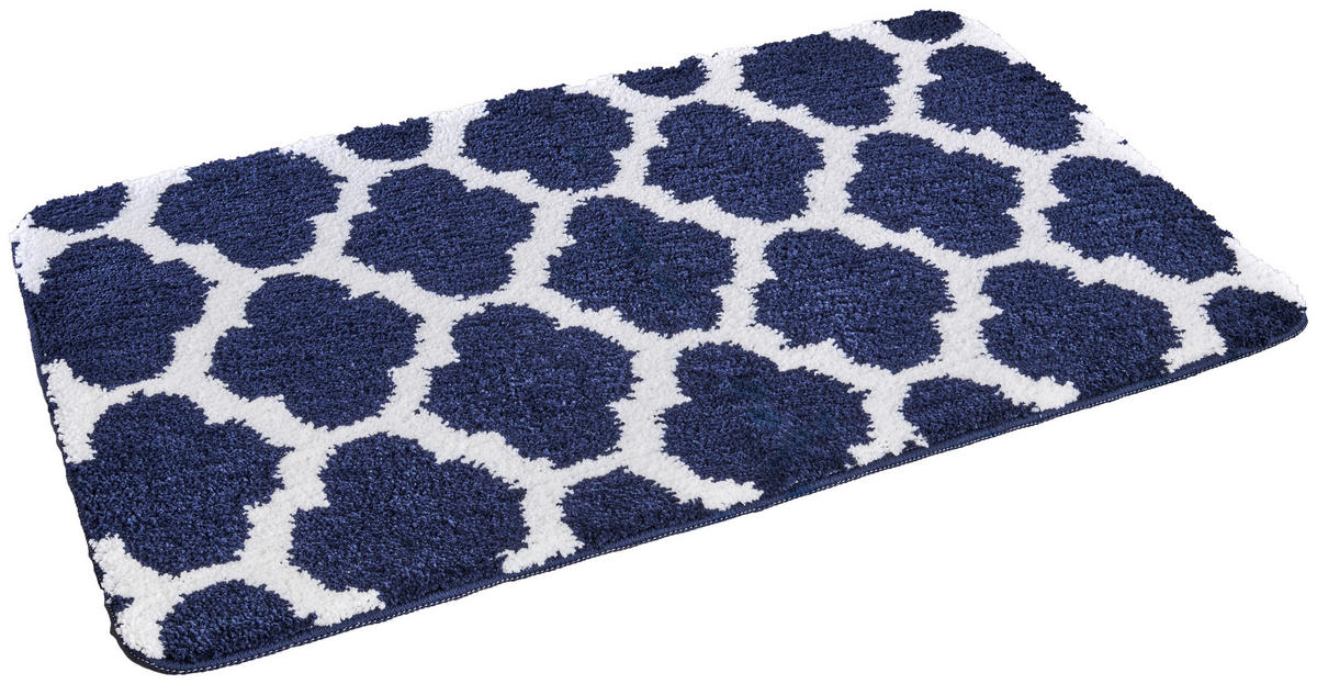 Badematte Badematte_Scandi 60x100cm - blau/weiß (60,00/100,00cm)