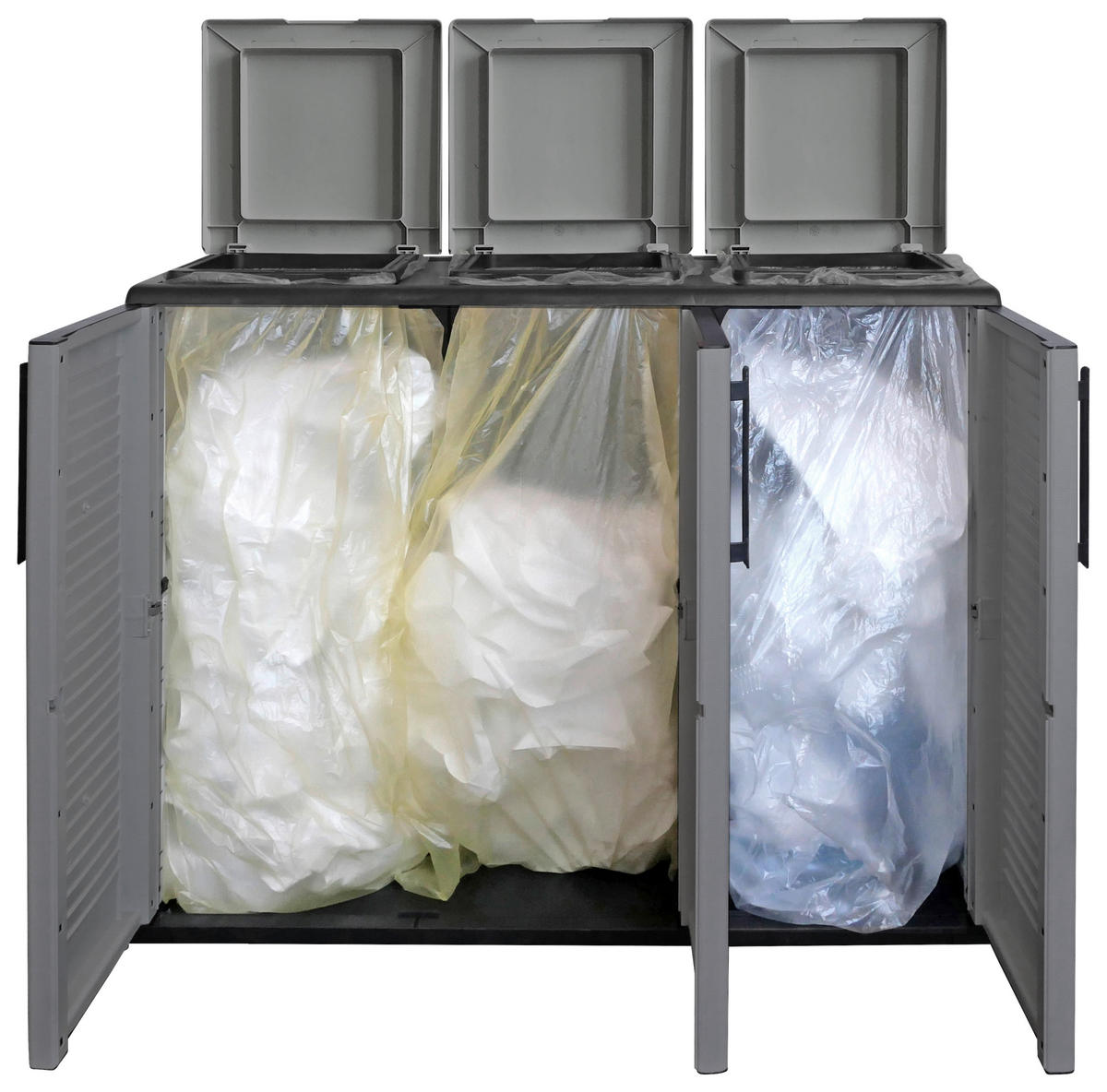 ArtPlast Mülltrennungsschrank Easy grau Kunststoff B/H/T: ca. 102x84x37 cm Easy - grau (102,00/84,00/37,00cm) - Artplast