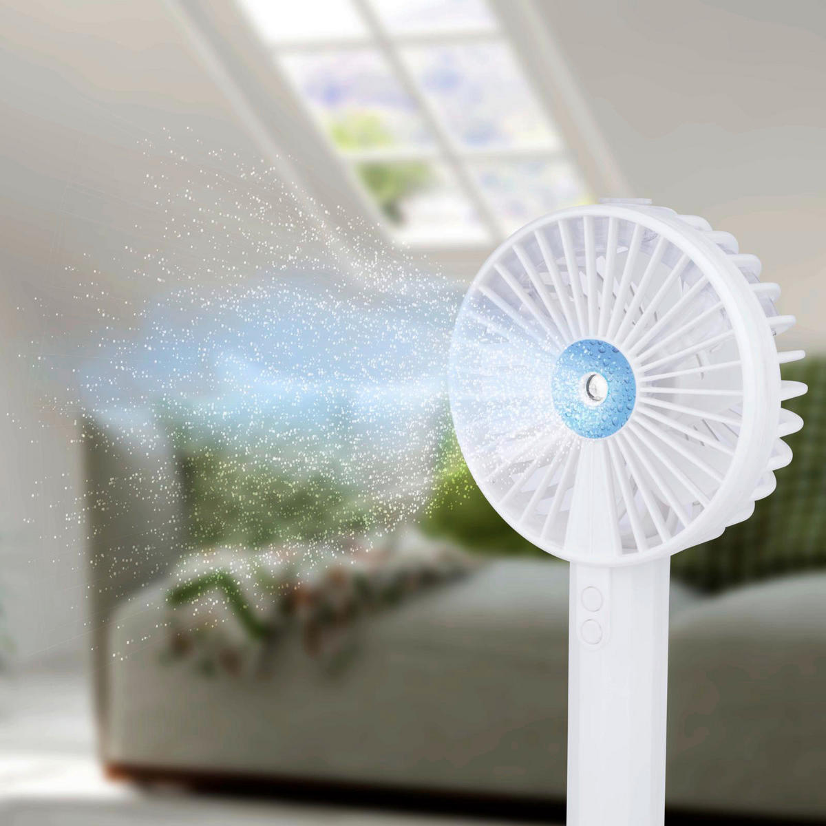 Tischventilator 871125247490 weiß Kunststoff B/H/T: ca. 104x220x41 cm USB-Ventilator_inkl.Sprühfunktion - weiß (104,00/220,00/41,00cm)