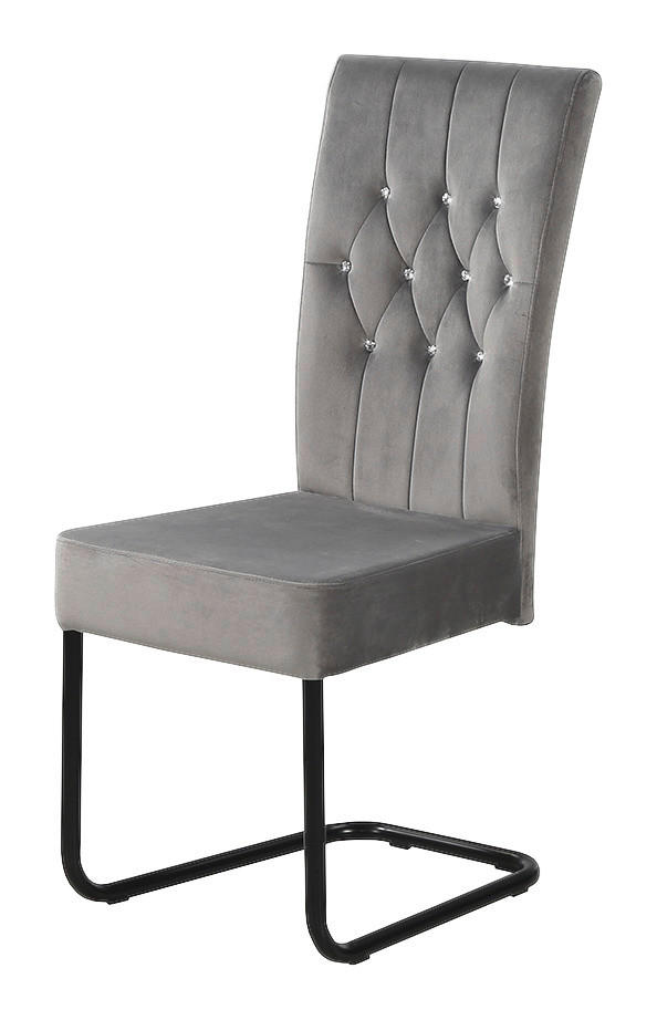 Schwingstuhl  hellgrau Samt B/H/T: ca. 44x102x60 cm Milan_Schwingstuhl - hellgrau/schwarz (44,00/102,00/60,00cm)