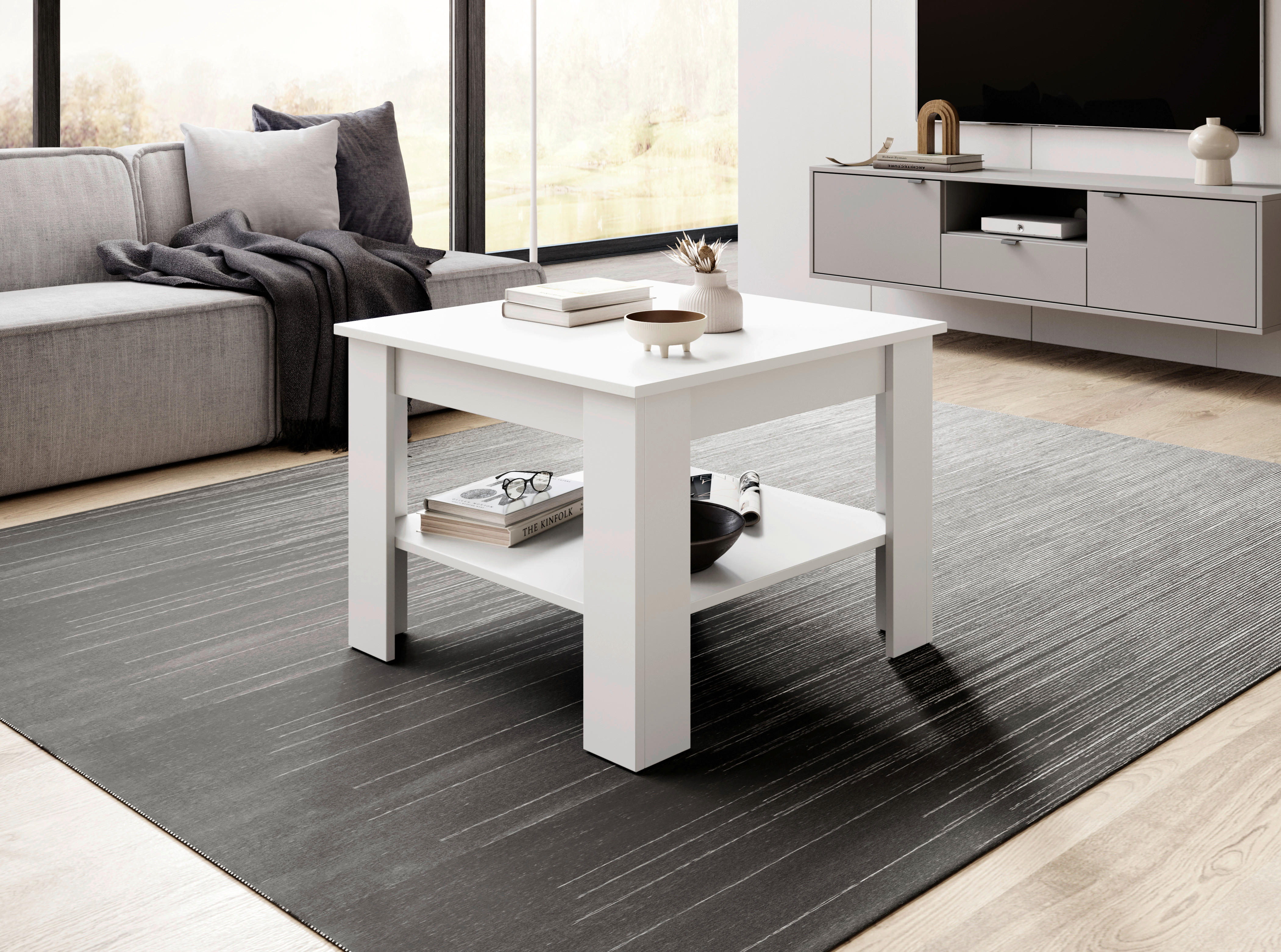 Couchtisch MINI weiß B/H/T: ca. 67x50x67 cm MINI - weiß (67,00/50,00/67,00cm) - WIPMEB