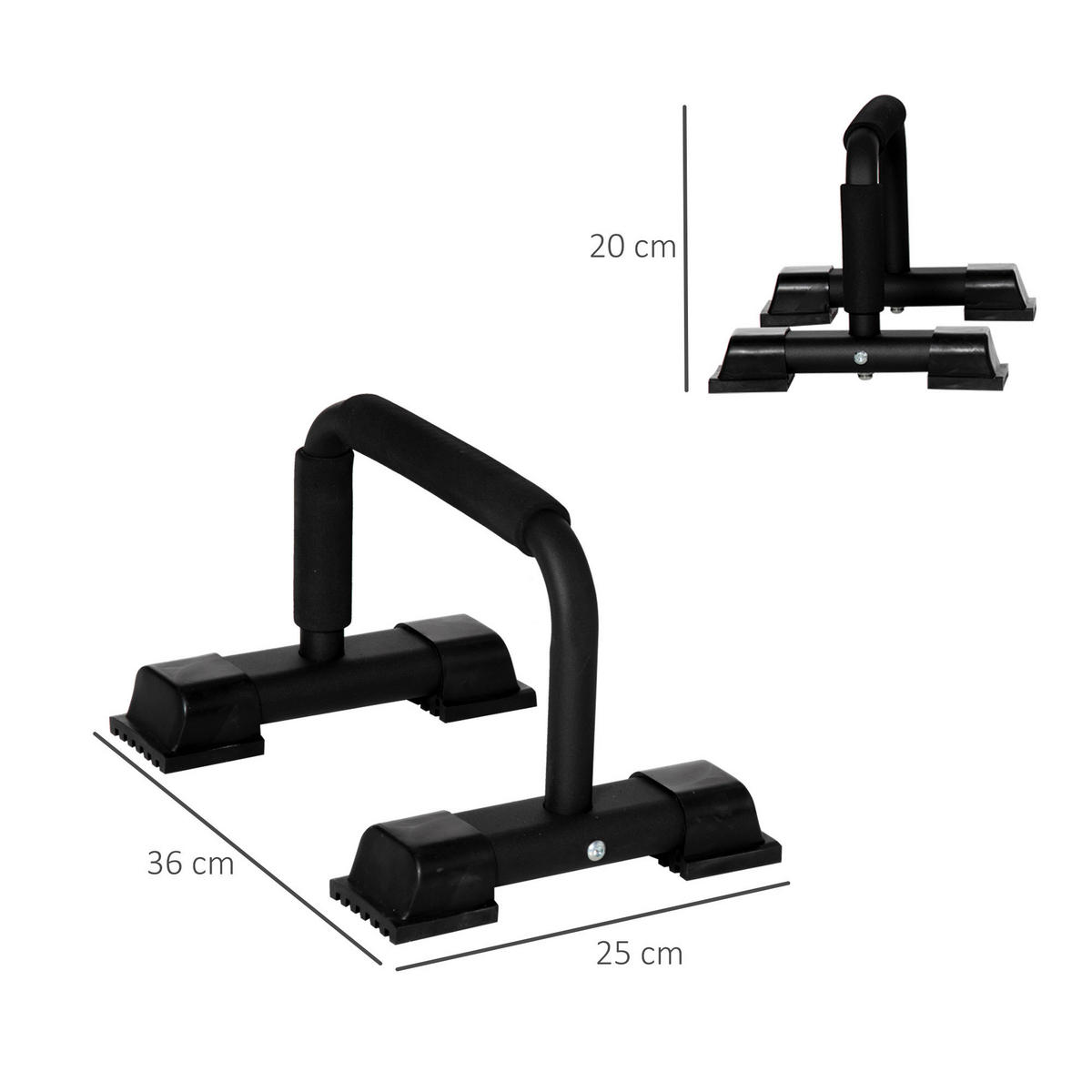 HOMCOM Fitness-Zubehör schwarz Kunststoff B/H/L: ca. 25x36x20 cm Liegestützgriffe - schwarz (20,00/25,00/36,00cm) - HOMCOM