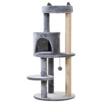 PawHut Katzenbaum grau Sisal B/H/L: ca. 48x104x48 cm Katzenbaum - grau (48,00/48,00/104,00cm) - PawHut