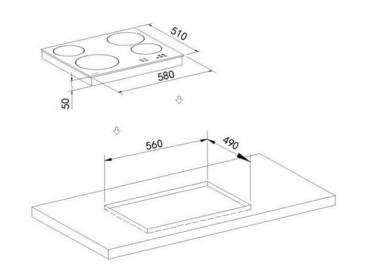 Mican Einbauherdset HSU73S schwarz Edelstahl B/H/T: ca. 59,5x59,5x57,5 cm HSU73S - schwarz (59,50/59,50/57,50cm) - Mican