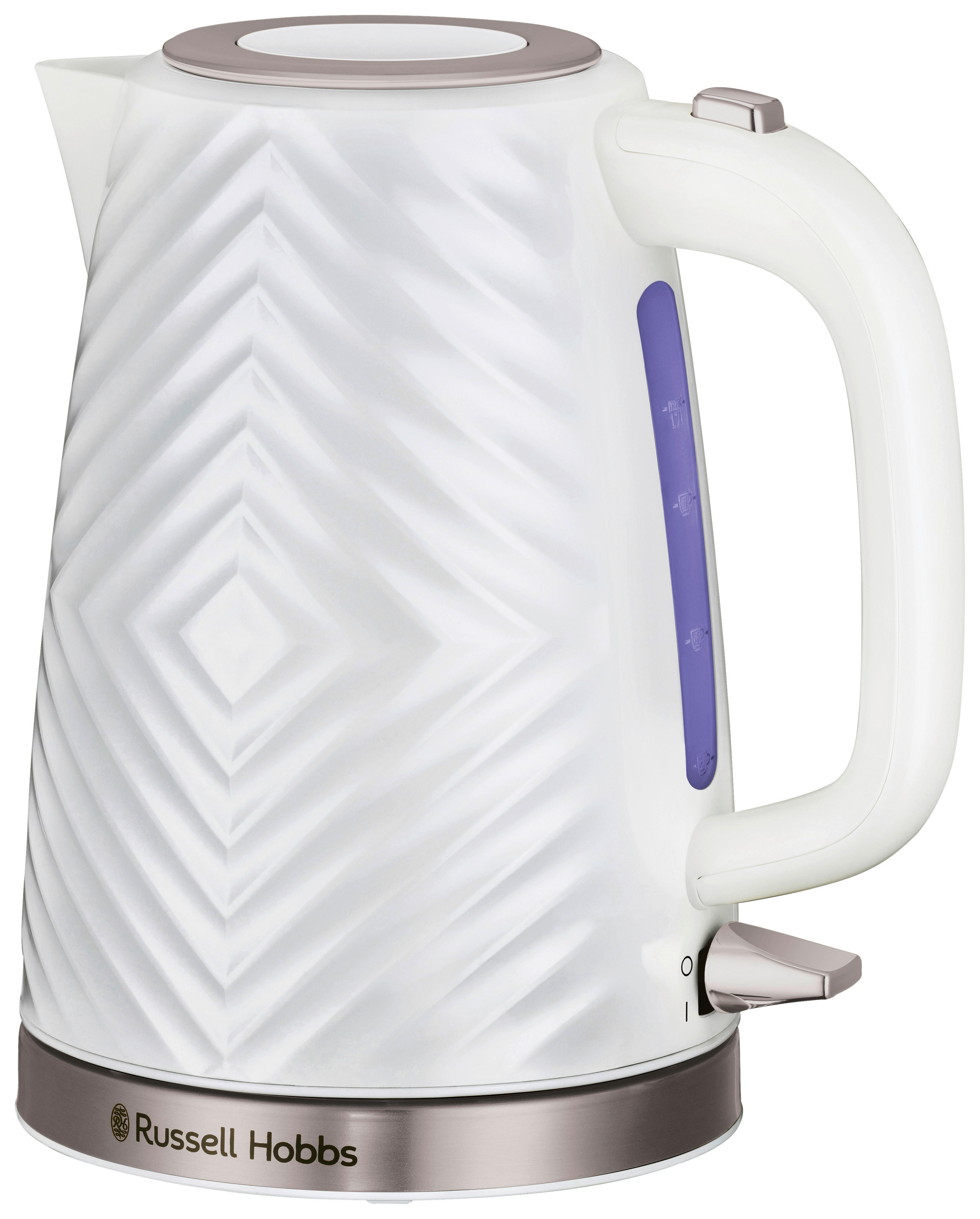 Russell Hobbs Edelstahl-Wasserkocher 26381-70 weiß Edelstahl Edelstahl B/H/T: ca. 22x24x17 cm ca. 1,7 l Groove - weiß/Edelstahl (22,00/24,00/17,00cm) - Russell Hobbs