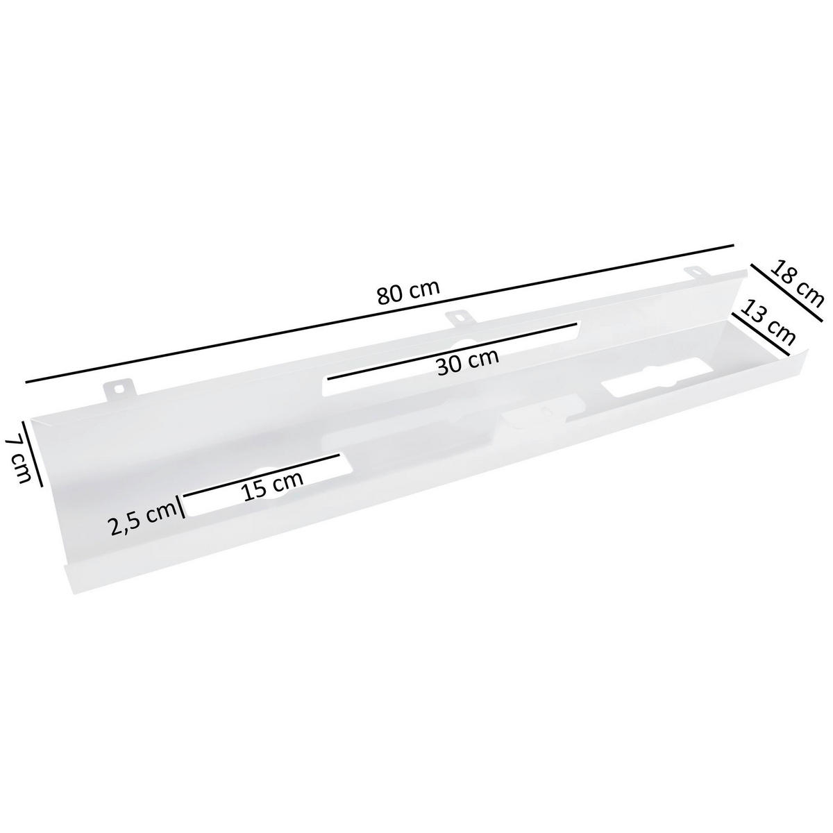 Zubehör weiß Metall B/H/T: ca. 80x7x13 cm Kabelkanal Schreibtisch - weiß (80,00/7,00/13,00cm) - Amstyle