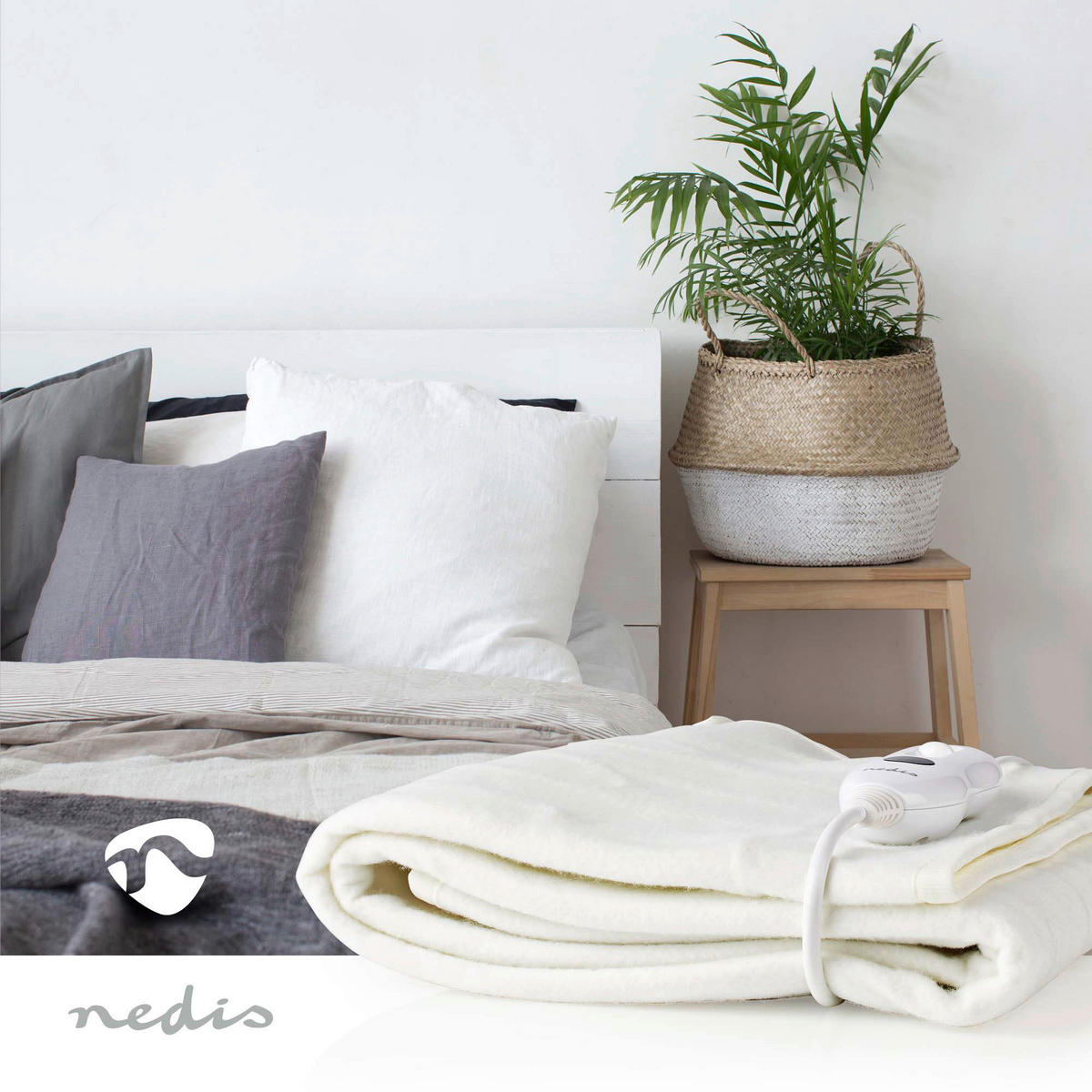 Nedis Heizdecke weiß Polyester B/H/L: ca. 151,2x2,2x79,7 cm Heizdecke_Nedis - weiß (79,70/151,20/2,20cm) - Nedis
