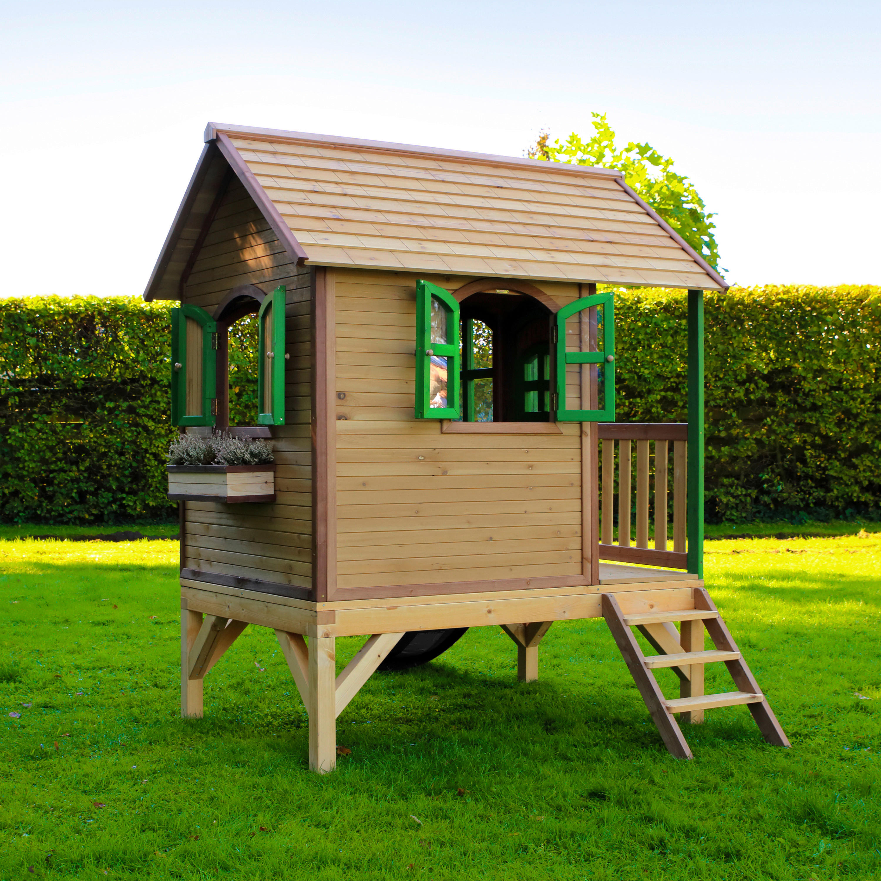AXI Spielhaus Tom grün B/H/L: ca. 287x231x191 cm Tom - braun/grün (191,00/287,00/231,00cm) - AXI
