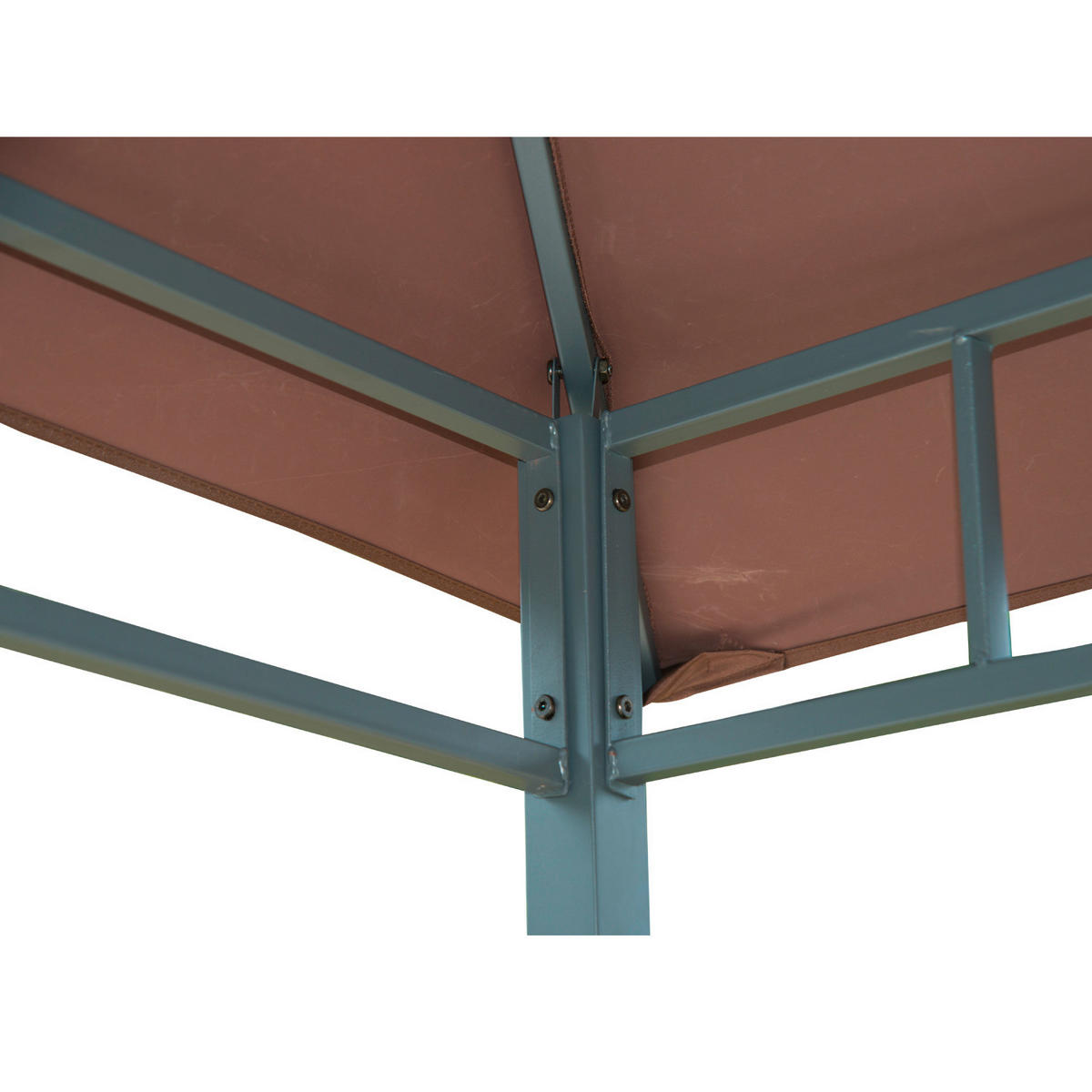 Outsunny Gartenpavillon café braun Stahl B/H/L: ca. 150x255x245 cm Grillpavillon_mit_Doppeldach - café braun/schwarz (245,00/150,00/255,00cm) - Outsunny
