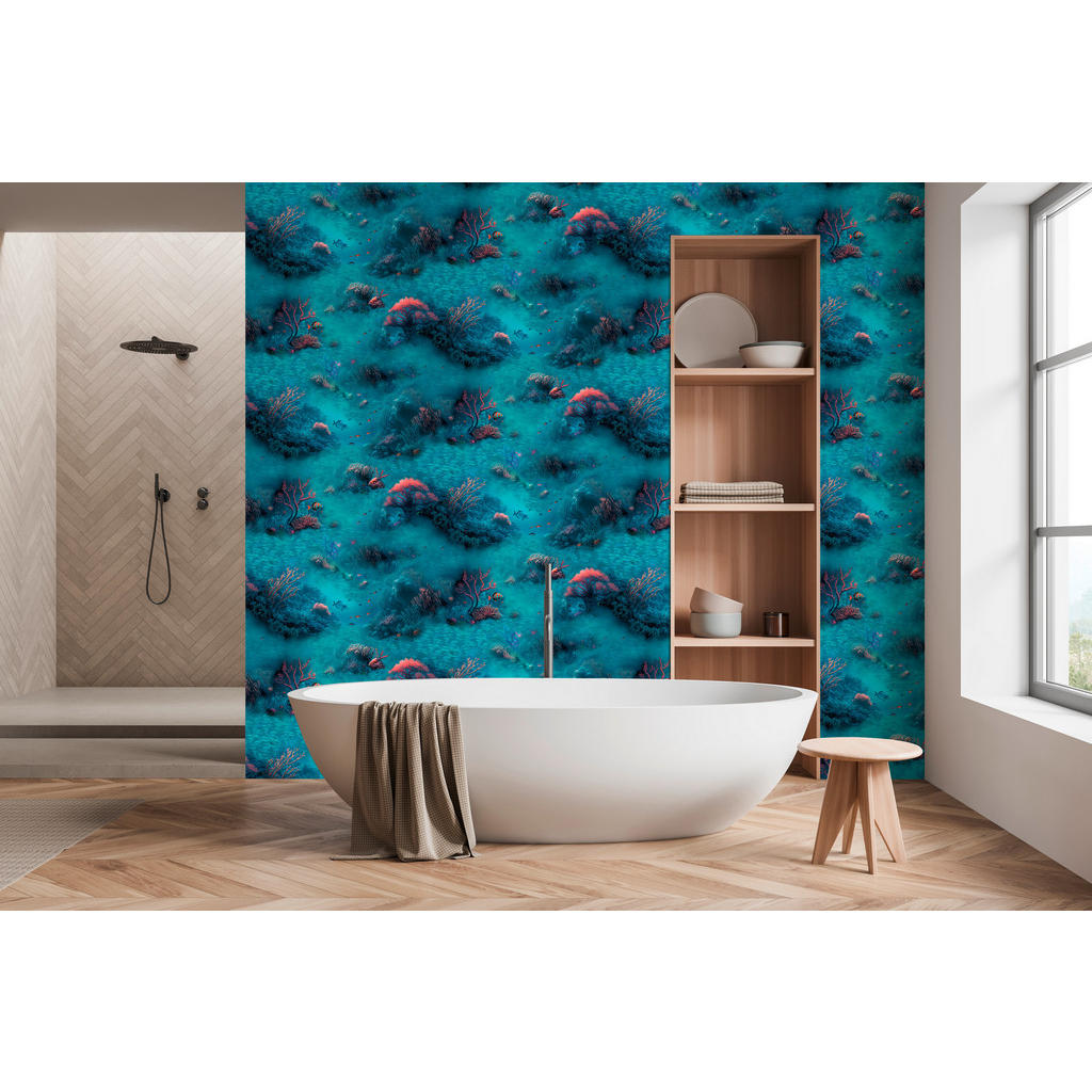 Thumbnail - UGEPA Papiertapete blau bunt B/L: ca. 53x1005 cm