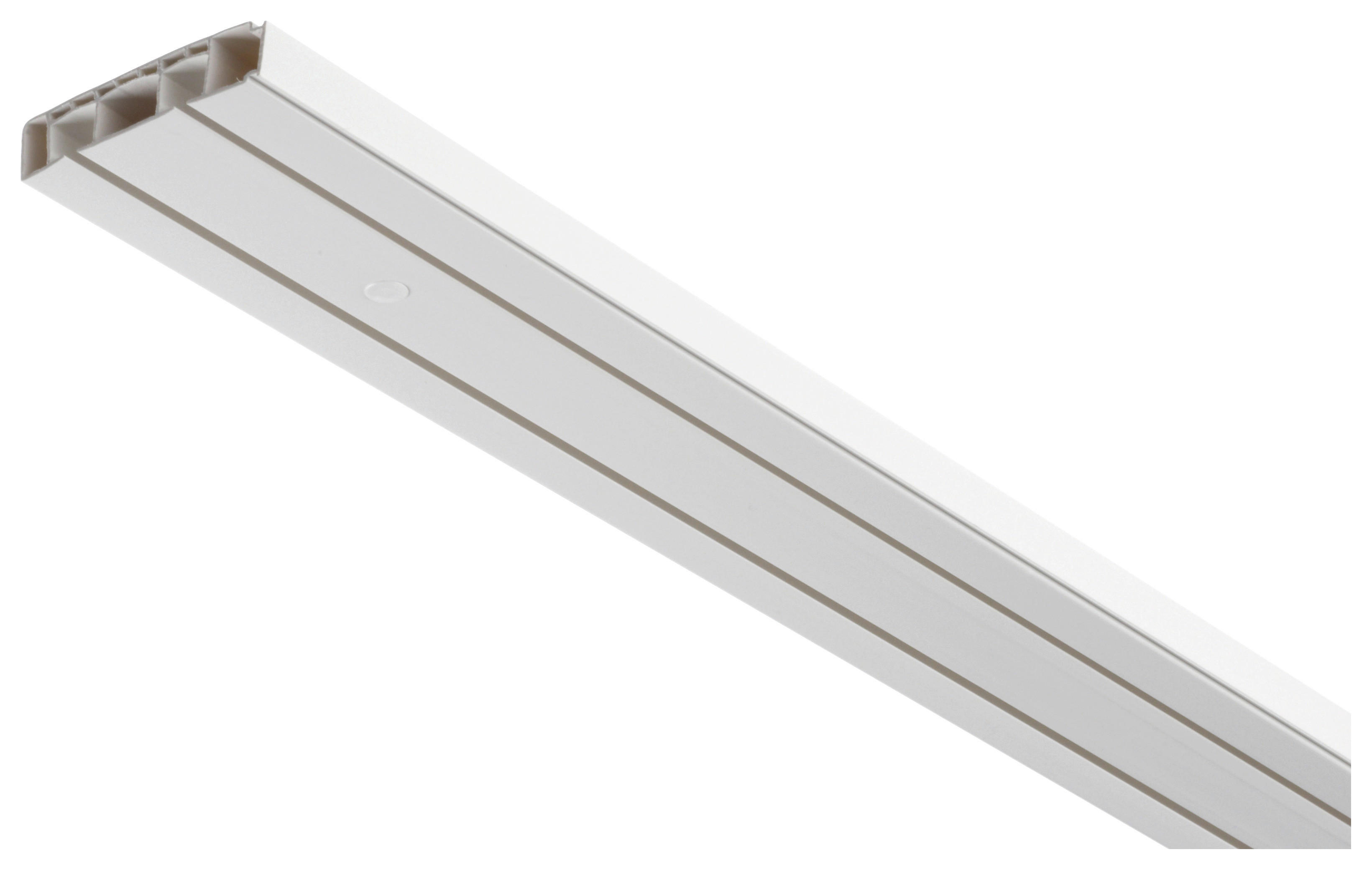 Gardinenschiene weiß Kunststoff L: ca. 120 cm 2.0 Läufe Schiene_Hohlkammer_2lfg. - weiß (120,00cm) - Boviva