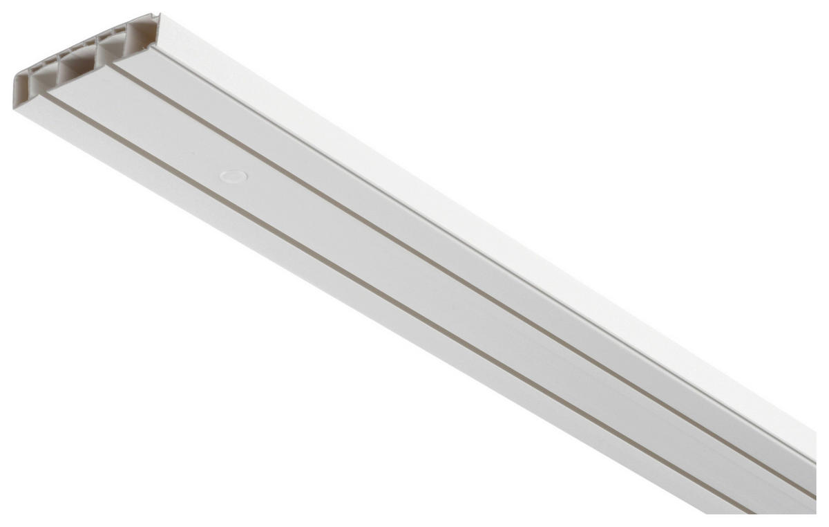 Gardinenschiene weiß Kunststoff L: ca. 120 cm 2.0 Läufe Schiene_Hohlkammer_2lfg. - weiß (120,00cm) - Boviva