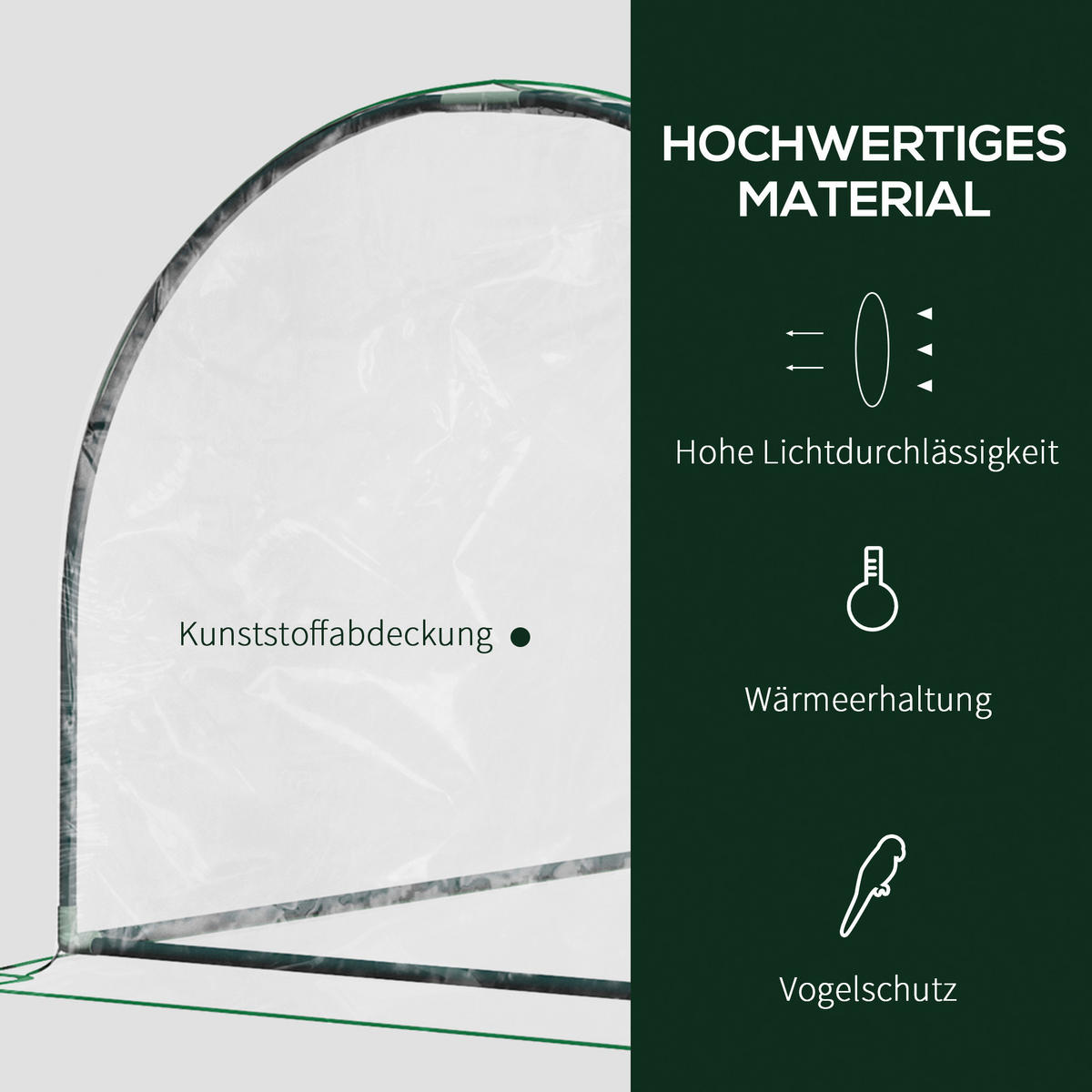 Outsunny Gewächshaus B/H/L: ca. 100x80x200 cm Gewächshaus - grün/transparent (200,00/100,00/80,00cm) - Outsunny