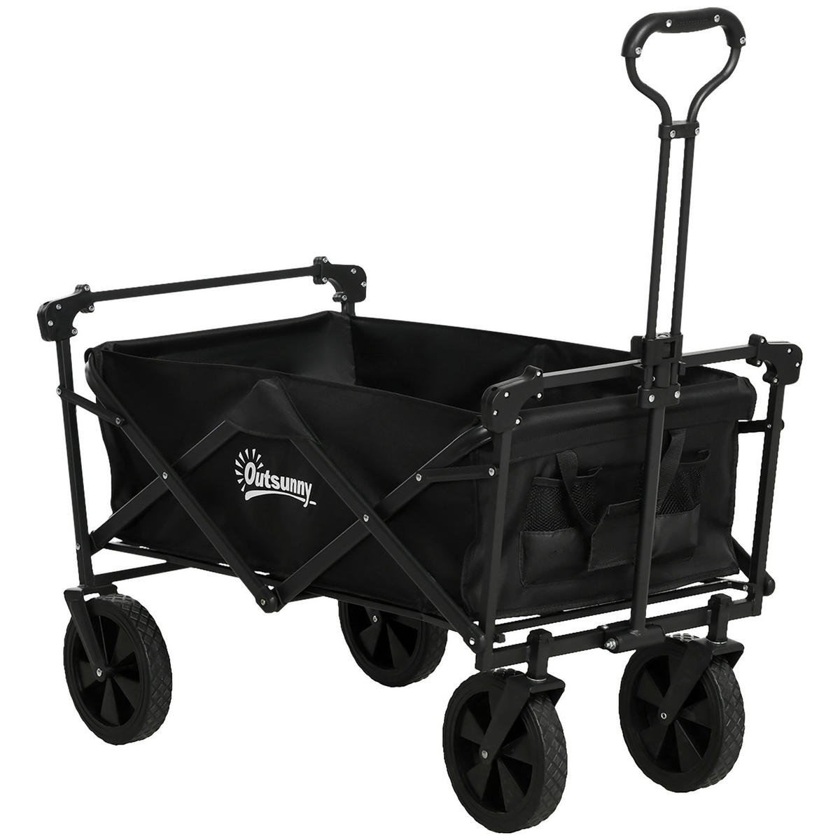 Outsunny Bollerwagen schwarz B/H/L: ca. 52x97x105 cm Bollerwagen - schwarz (105,00/52,00/97,00cm) - Outsunny