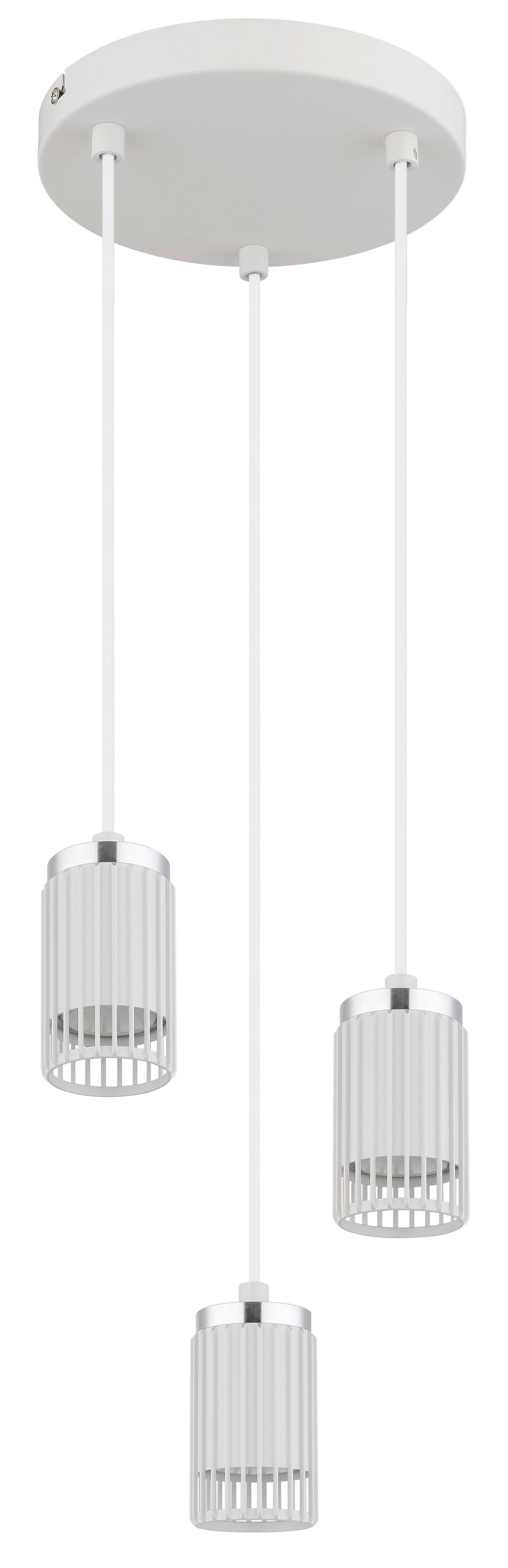 GLOBO Pendelleuchte weiß Metall Aluminium H/D: ca. 115,5x21 cm GU10 3 Brennstellen Korben - weiß (21,00/115,50cm) - GLOBO