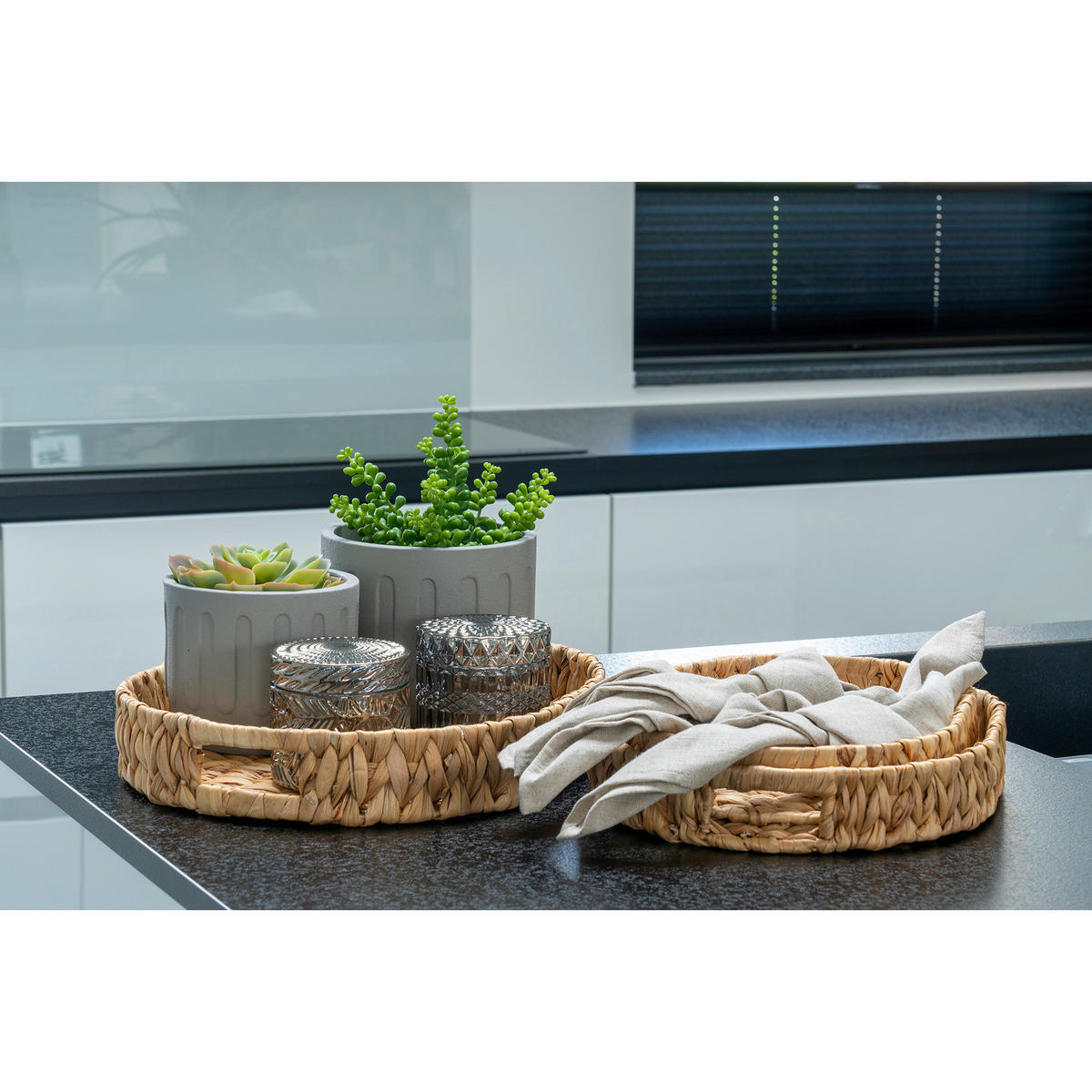 Tablett 3er Set Estoril natur Wasserhyazinthe Estoril - natur
