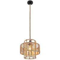 GLOBO Pendelleuchte schwarz Metall H/D: ca. 120x35 cm E27 1 Brennstellen ULLEU - schwarz (35,00/120,00cm) - GLOBO