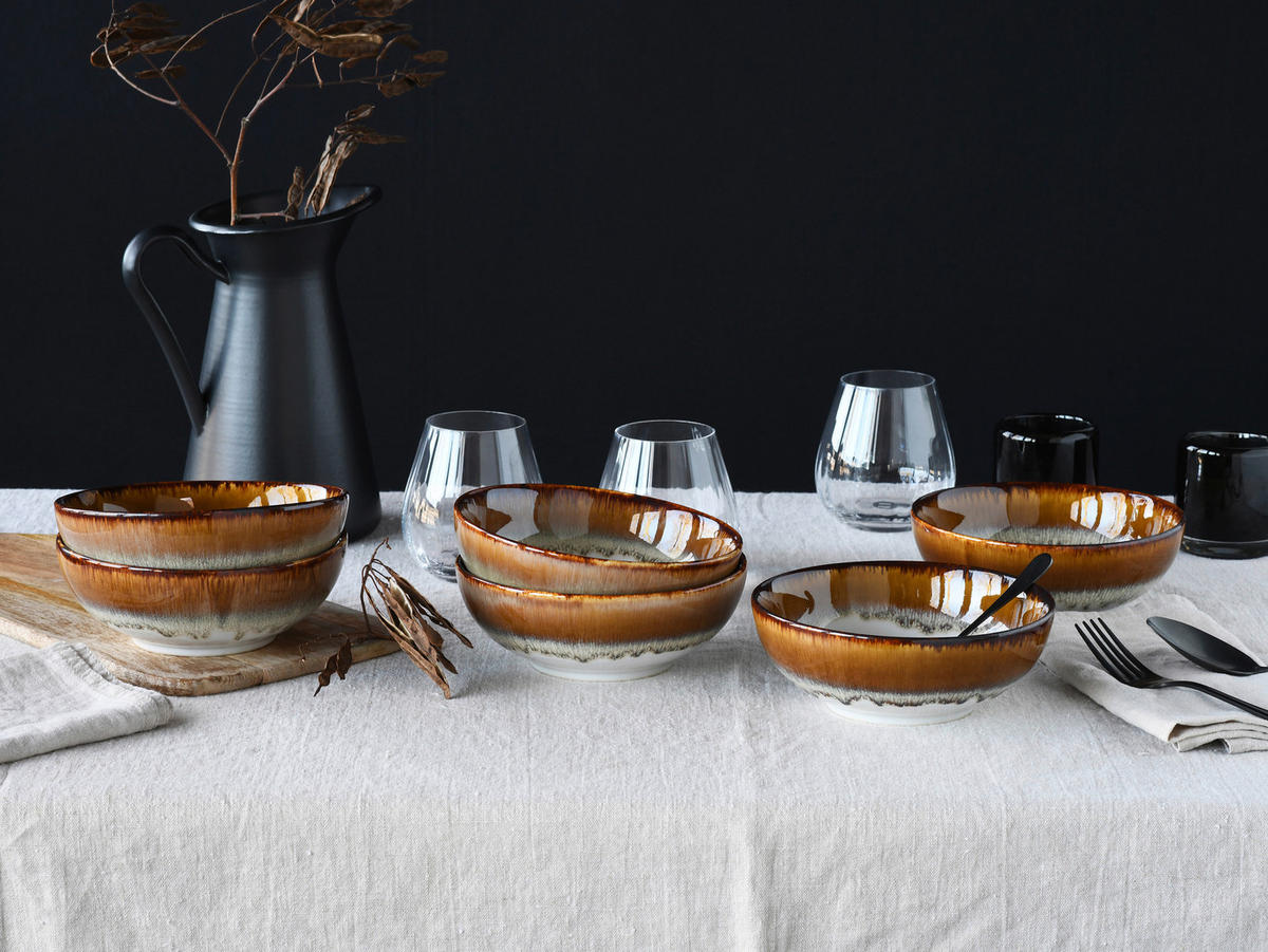 CreaTable Schüssel-Set Cascade braun Steinzeug Cascade - braun - CreaTable