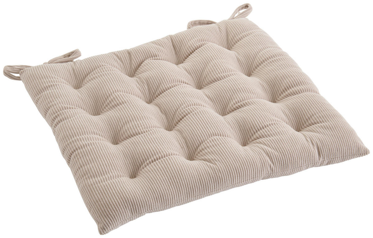 Sitzkissen Stuhlkissen_Cordy 40x40x5cm kitt - kitt (40,00/40,00cm)