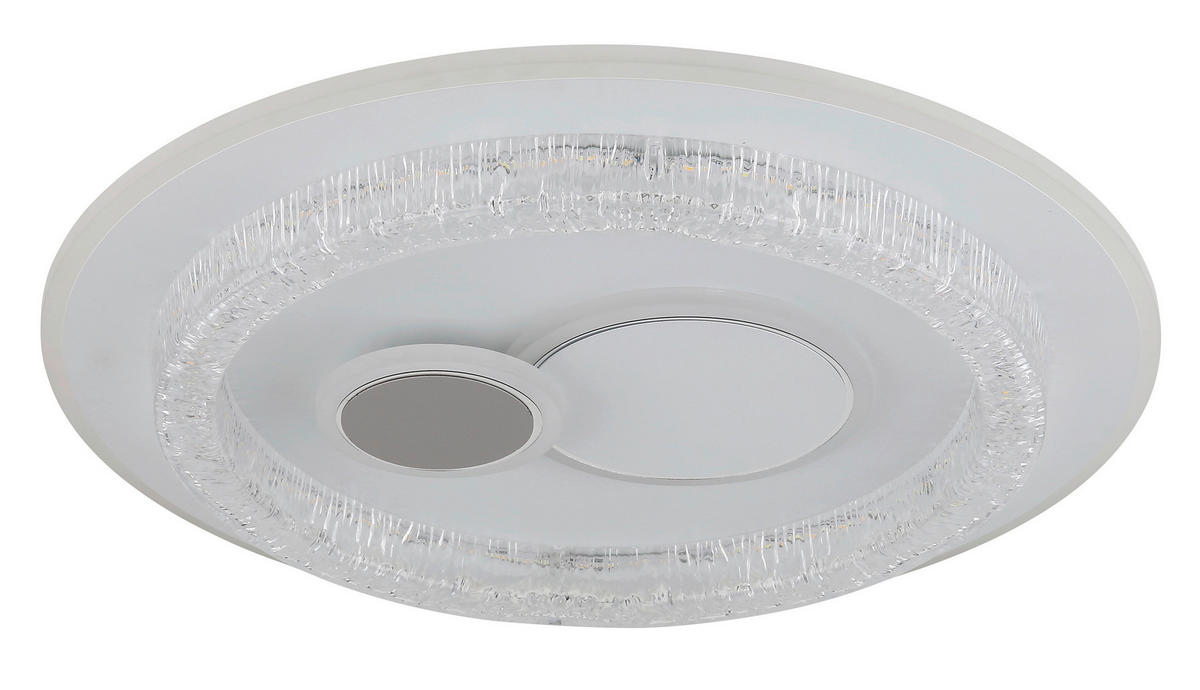 GLOBO LED-Deckenleuchte Opal weiß klar Acryl Metall H/D: ca. 6x49,5 cm 1 Brennstellen KRISWALL - klar/weiß (49,50/6,00cm) - GLOBO