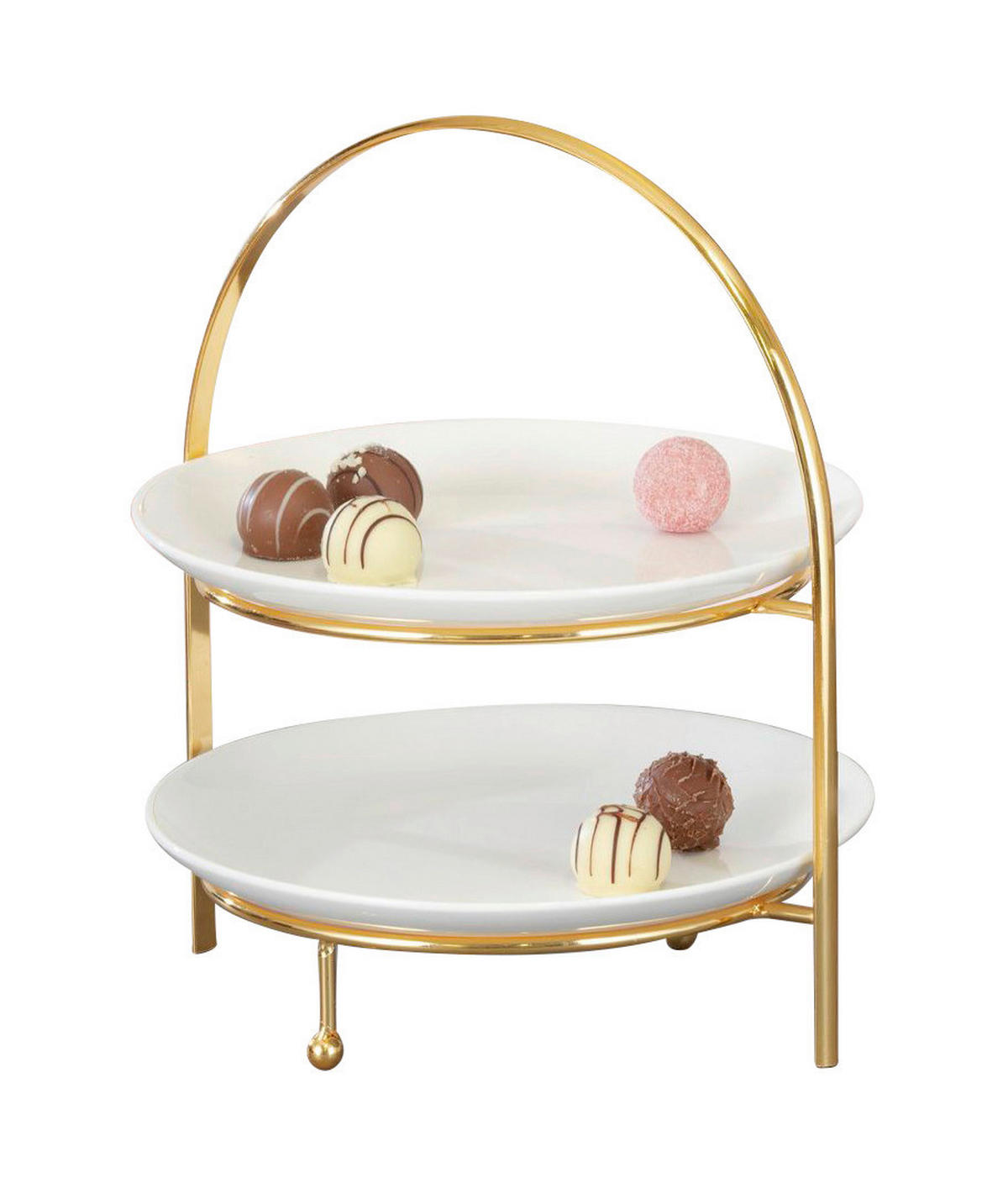 Esmeyer Etagere MILO gold Edelstahl H/D: ca. 25x21 cm MILO - gold/creme (21,00/25,00cm) - Esmeyer