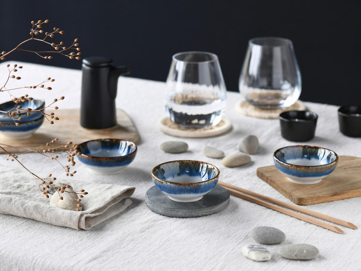 CreaTable Dipschalen-Set Cascade blau Steinzeug Cascade - blau - CreaTable