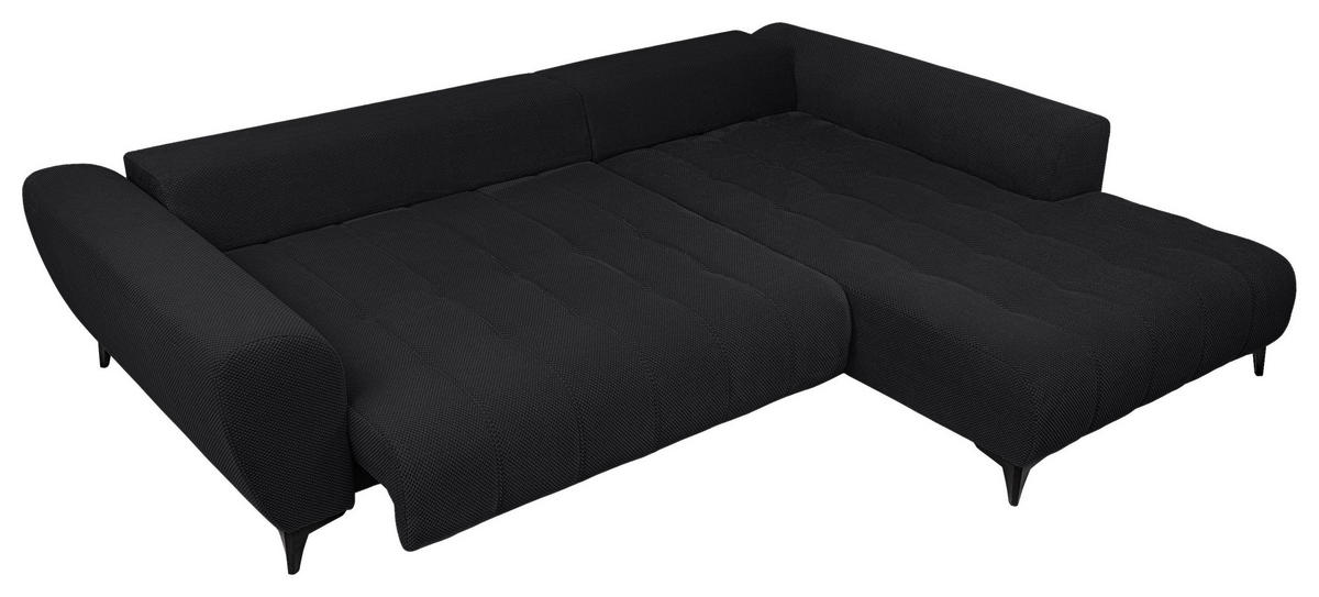 Ecksofa Garay-S schwarz Microfaser B/H/T: ca. 287x83x220 cm Garay-S - schwarz (287,00/83,00/220,00cm)