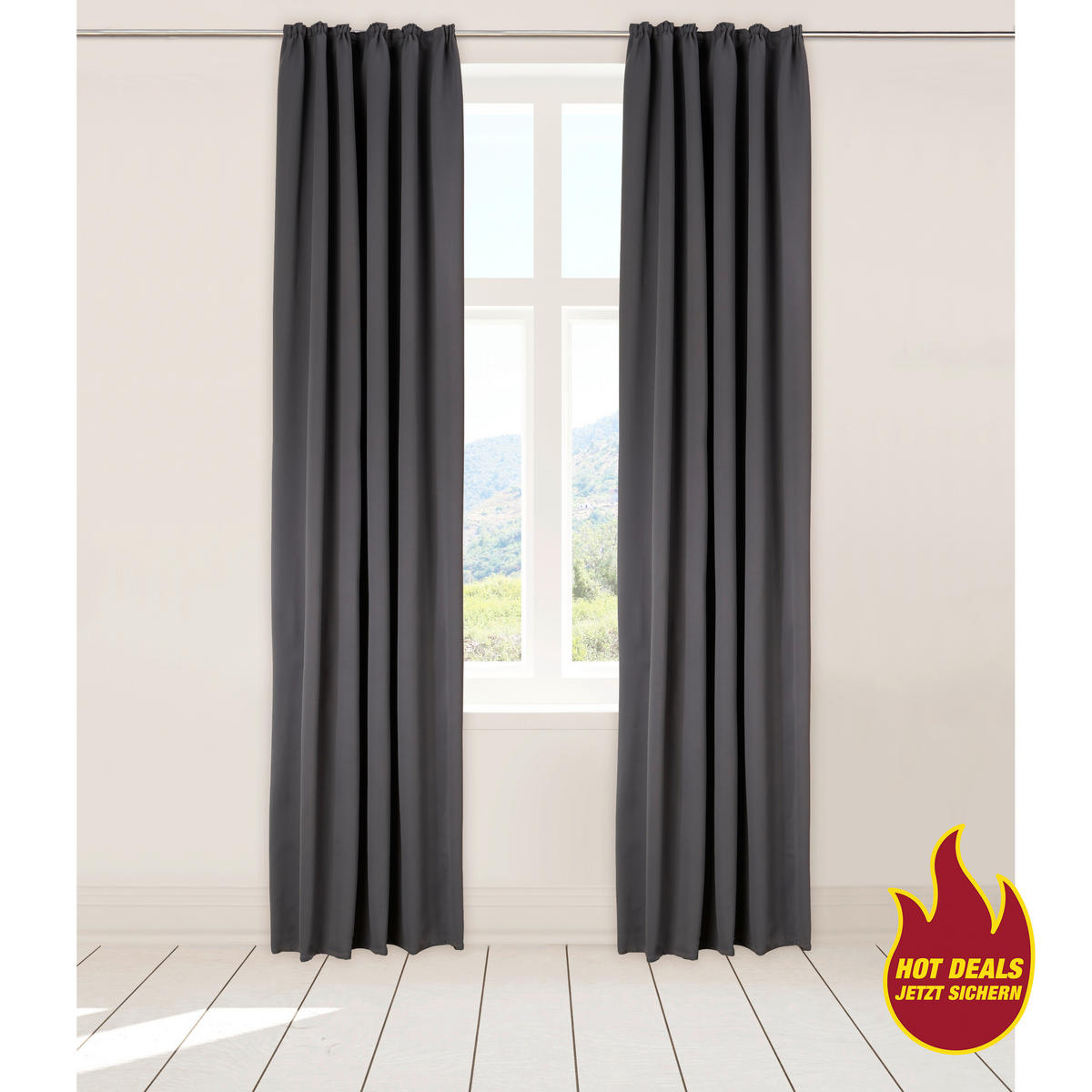 Verdunklungsvorhang Juna anthrazit B/L: ca. 135x245 cm Juna - anthrazit (135,00/245,00cm) - POCOline