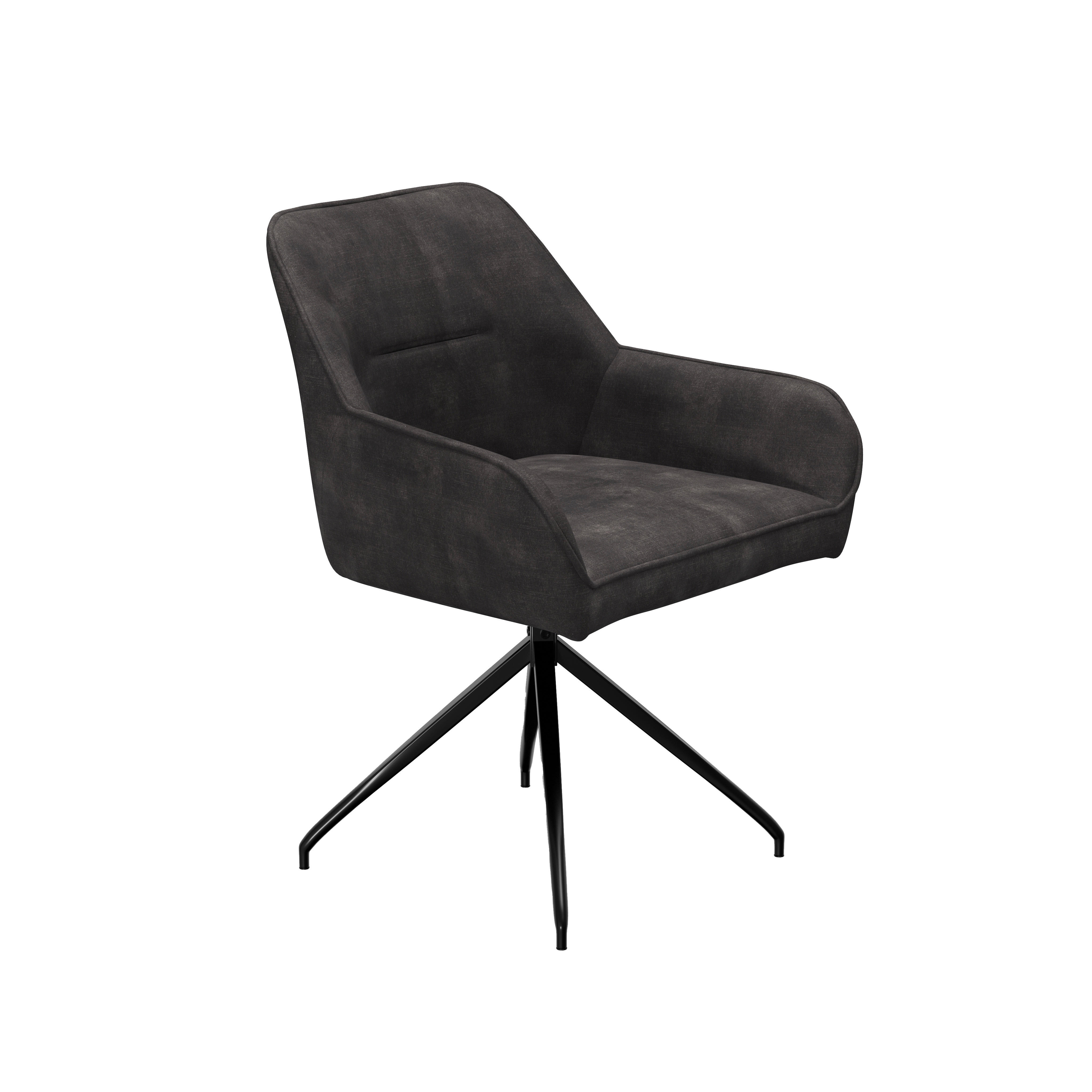 Armlehnstuhl Jacky anthrazit Samt B/H/T: ca. 62x84x49 cm Jacky - schwarz/anthrazit (62,00/84,00/49,00cm)