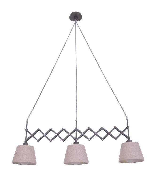 Näve Leuchten Scherenpendelleuchte NV6132027 natur beige Metall Kunststoff B/H: ca. 52x130 cm E27 3 Brennstellen Adrienne - beige/natur (52,00/130,00cm) - Näve Leuchten