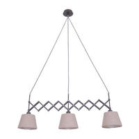 Näve Leuchten Scherenpendelleuchte NV6132027 natur beige Metall Kunststoff B/H: ca. 52x130 cm E27 3 Brennstellen Adrienne - beige/natur (52,00/130,00cm) - Näve Leuchten