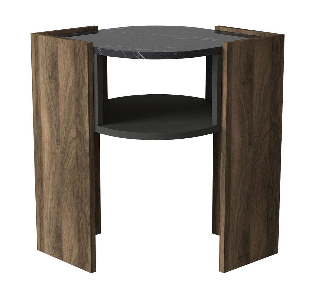 Beistelltisch Marbel walnuss Nachbildung Marmor Optik Spanplatte B/H/T: ca. 47,6x60x22 cm Marbel - walnuss (47,60/60,00/22,00cm) - moebel17