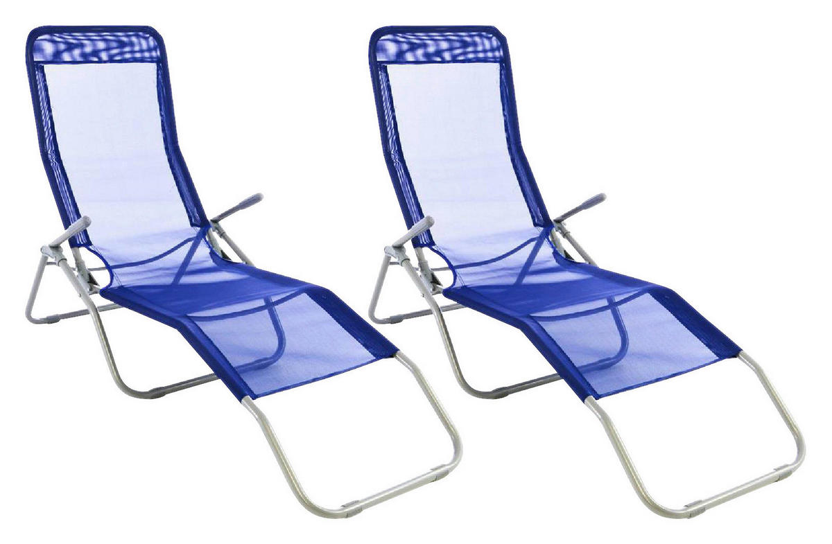 VCM Gartenliege-Set blau Stahl B/H/L: ca. 48x100x160 cm Gartenliegeset - blau (160,00/48,00/100,00cm) - VCM