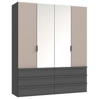 Sahara grau B/H/T: ca. 200x236x58 cm Oxford_Falttürenschrank G38 203 - Graphit/Sahara (200,00/236,00/58,00cm)
