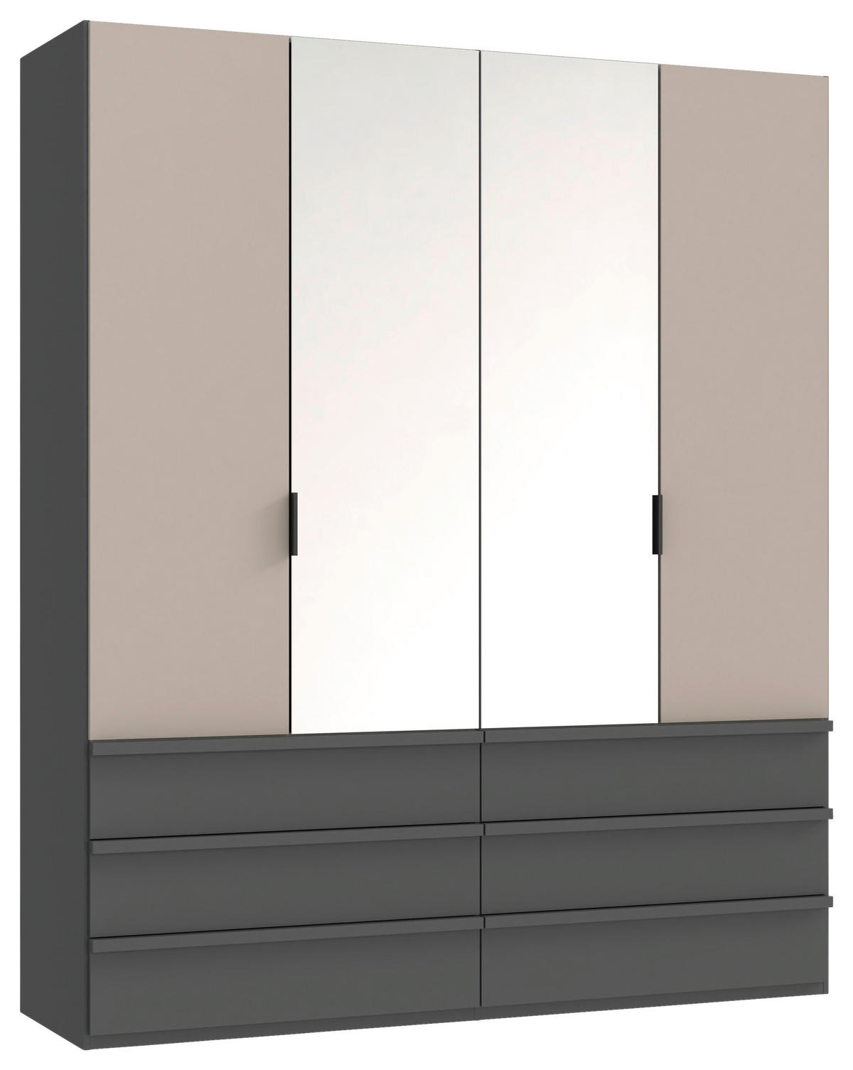 Sahara grau B/H/T: ca. 200x236x58 cm Oxford_Falttürenschrank G38 203 - Graphit/Sahara (200,00/236,00/58,00cm)