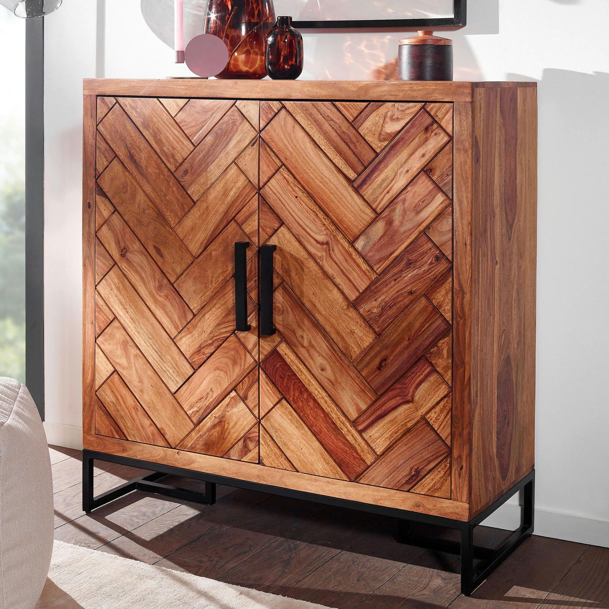 Schuhschrank rosenholz Nachbildung B/H/T: ca. 40x105x100 cm Schuhschrank - rosenholz (40,00/105,00/100,00cm) - Wohnling