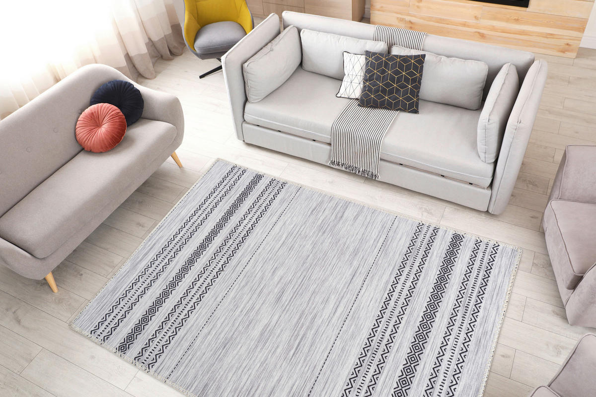 360Living Teppich Maya grau B/L: ca. 120x180 cm Maya - grau (120,00/180,00cm) - 360Living