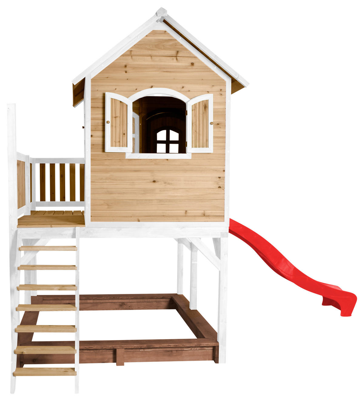 AXI Spielhaus Liam braun B/H/L: ca. 377x291x255 cm Liam - braun/weiß (255,00/377,00/291,00cm) - AXI