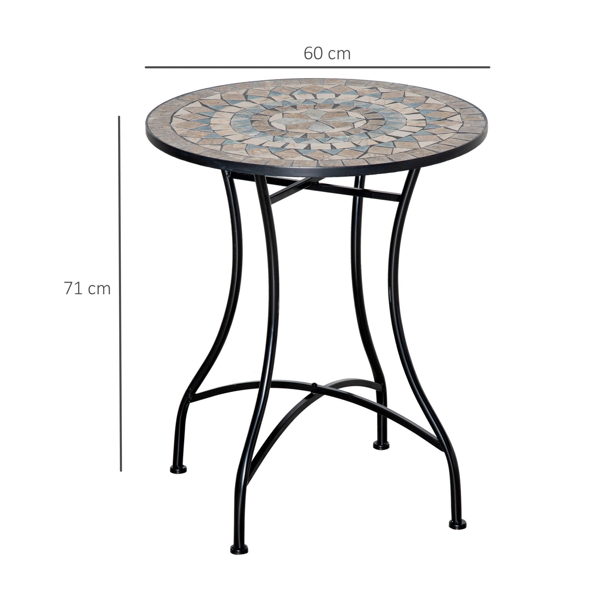 Outsunny Gartentisch bunt Metall H/D: ca...