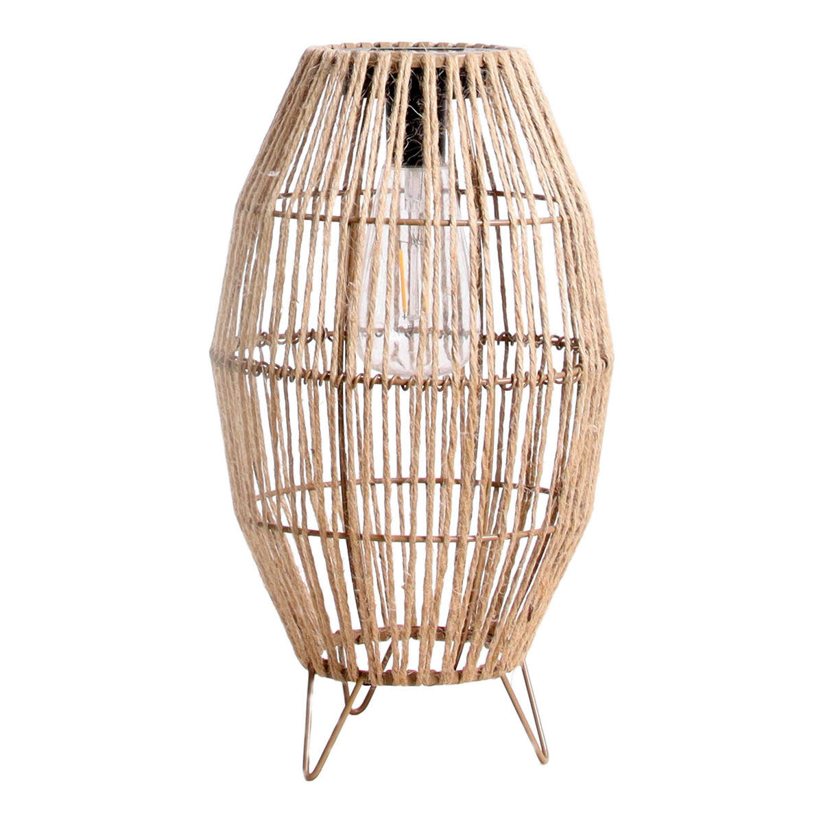 LED-Solarleuchte Korbinian 5292327 natur Kunststoff Eisen B/H/L: ca. 19,5x34x19,5 cm LED Solarleuchte "KORBINIAN" - natur (19,50/19,50/34,00cm) - Näve Leuchten